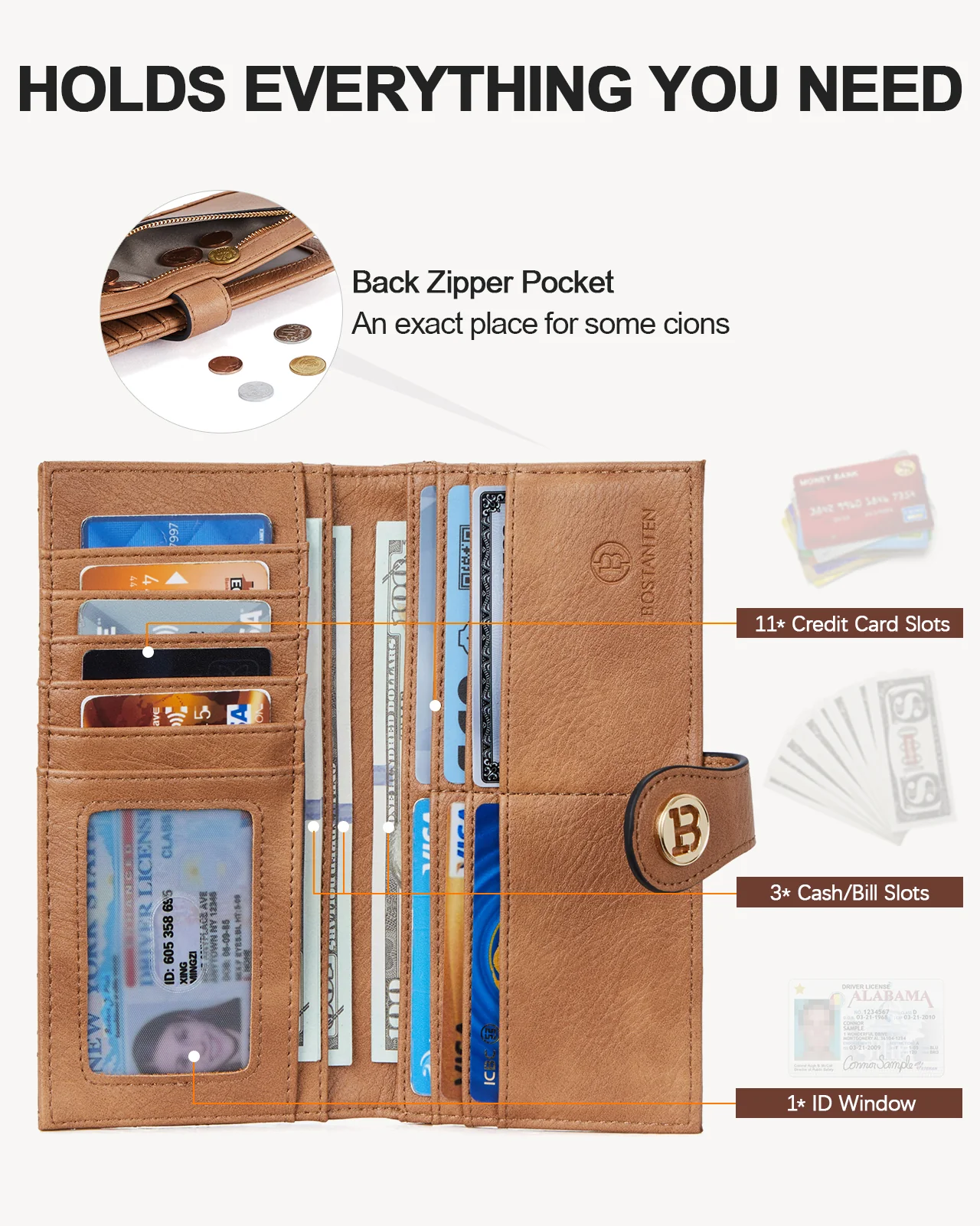 Luna Slim Quilted Leather Bifold Card Wallet - Image 42