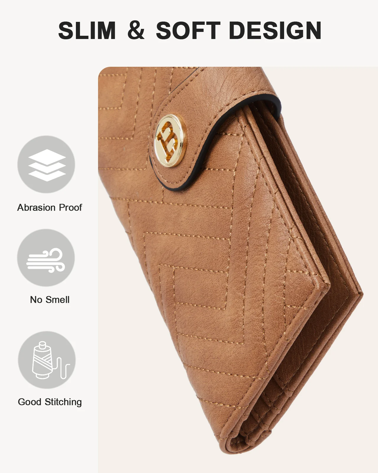 Luna Slim Quilted Leather Bifold Card Wallet - Image 44