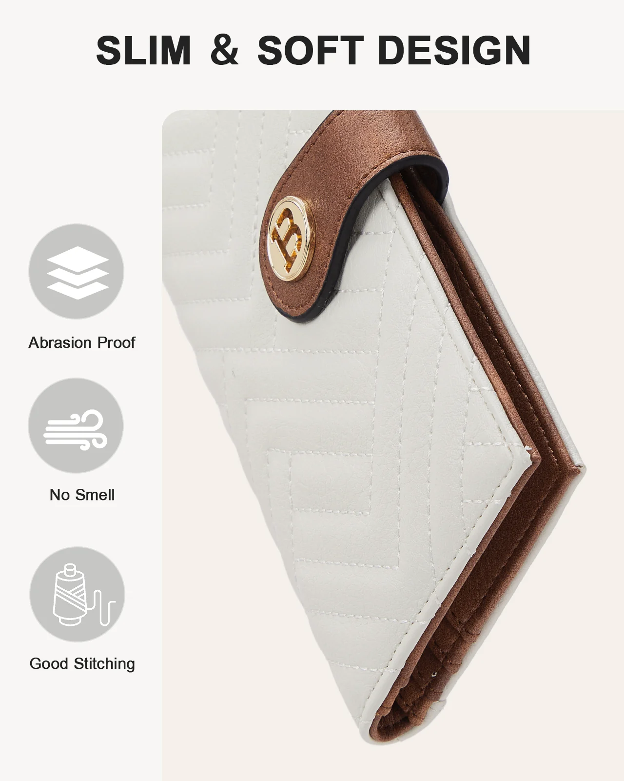 Luna Slim Quilted Leather Bifold Card Wallet - Image 5