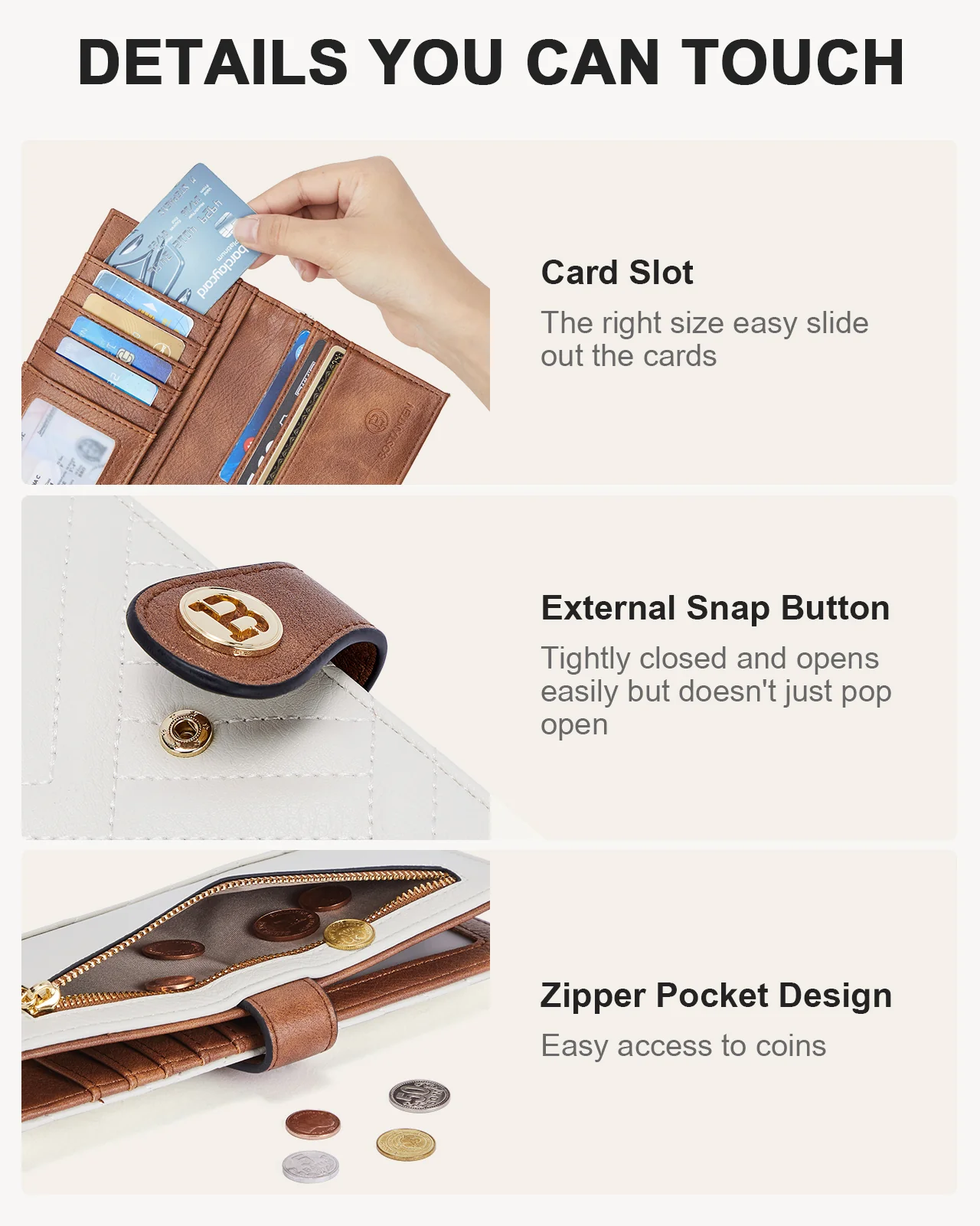 Luna Slim Quilted Leather Bifold Card Wallet - Image 7