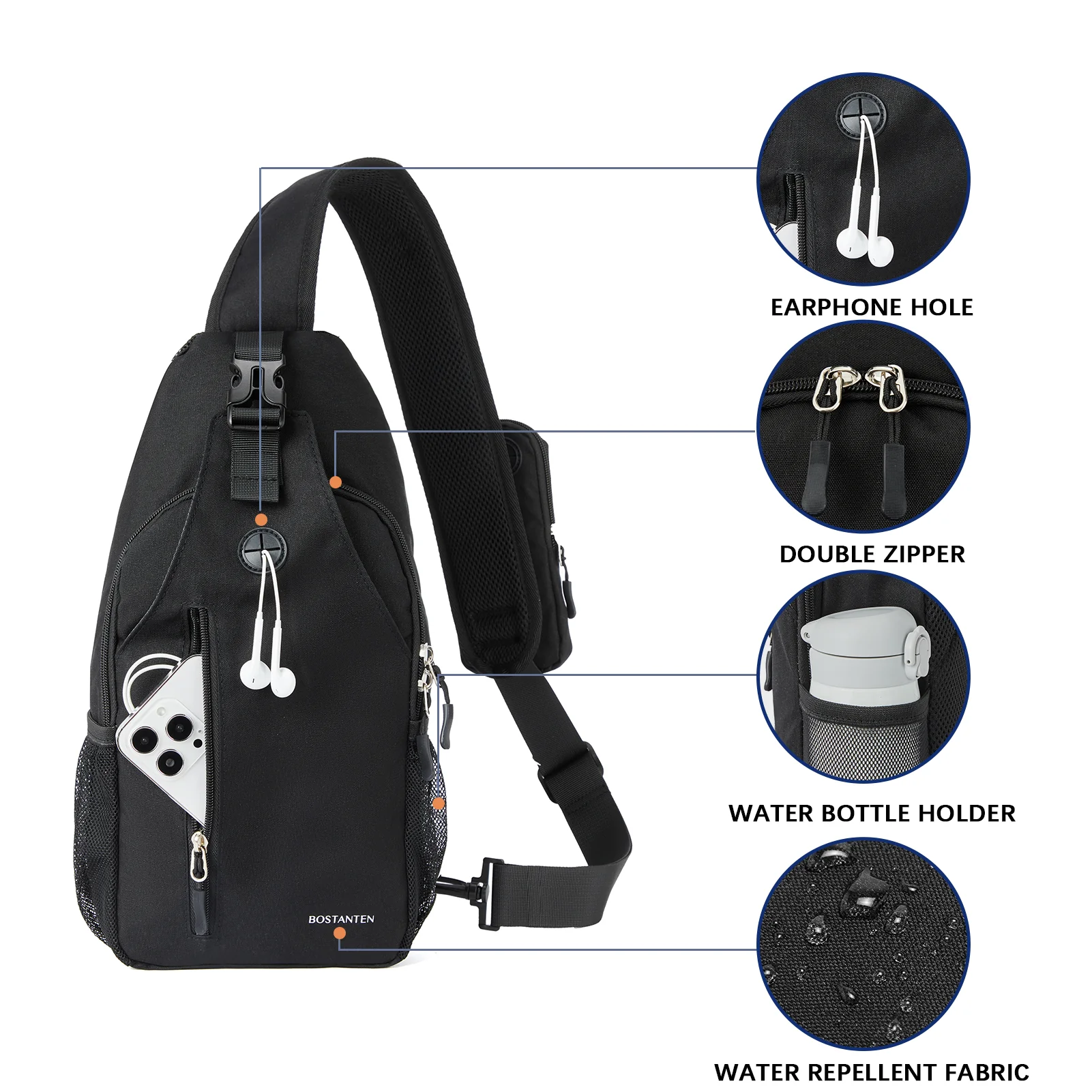 Nova Sling Bag with Cell Phone Security Organizer - Image 35