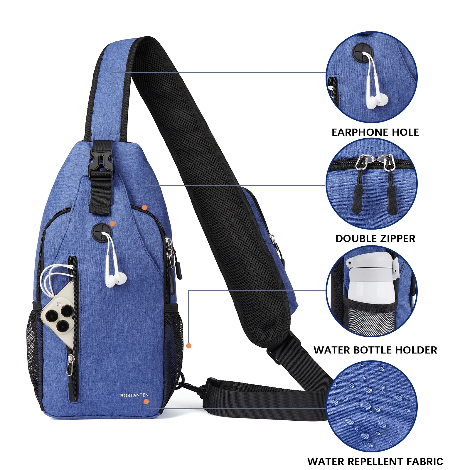 Nova Sling Bag with Cell Phone Security Organizer - Image 43