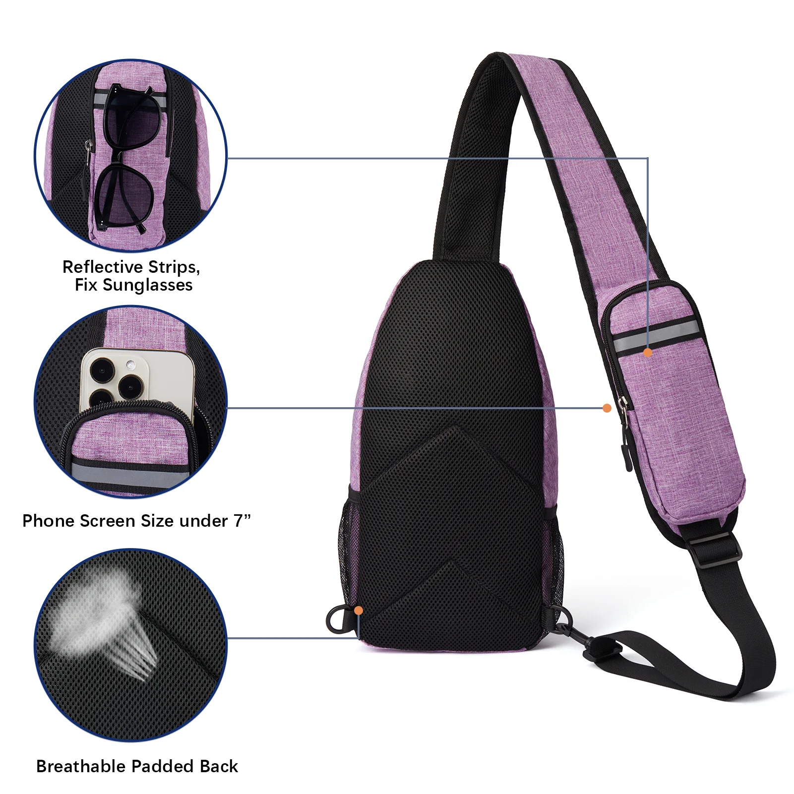 Nova Sling Bag with Cell Phone Security Organizer - Image 53