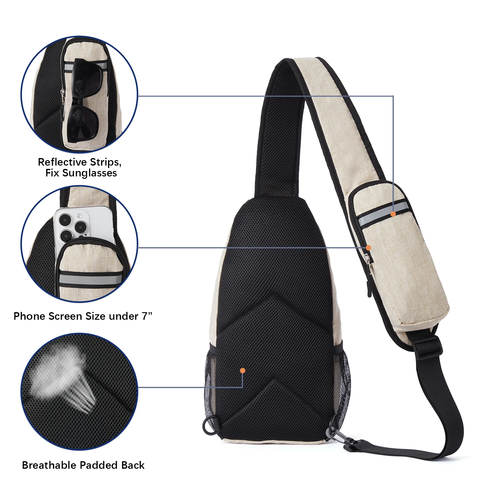 Nova Sling Bag with Cell Phone Security Organizer - Image 8