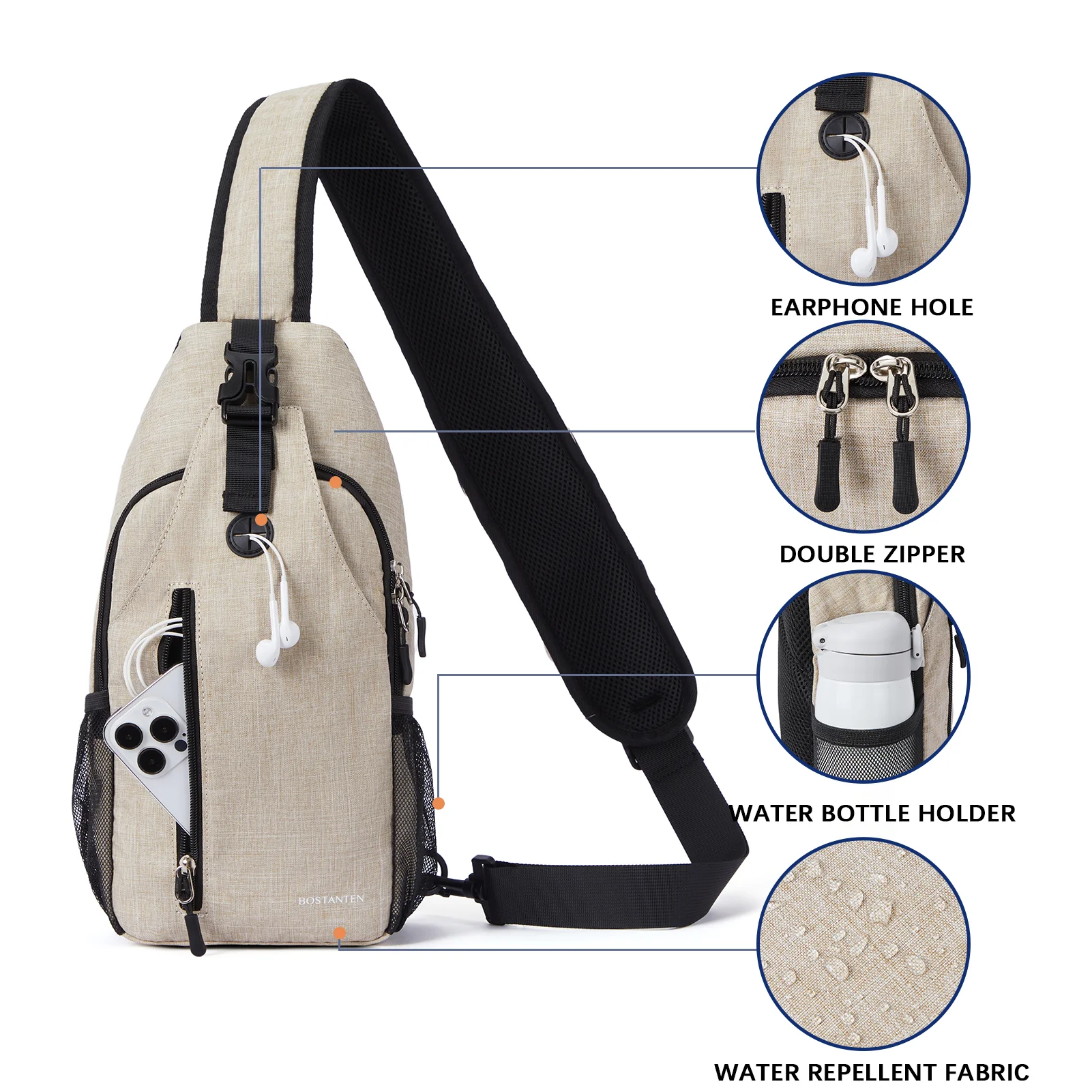 Nova Sling Bag with Cell Phone Security Organizer - Image 9