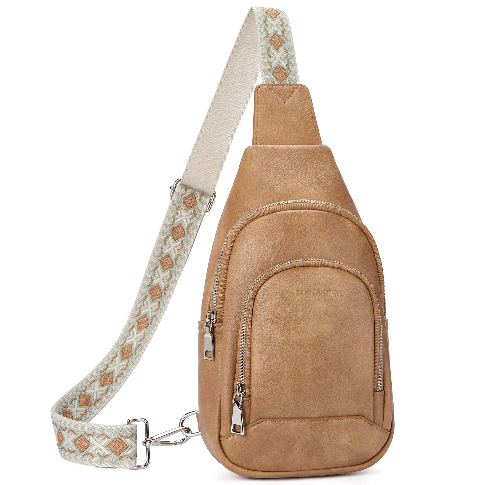Aurora Embroidered Diamond Print Shoulder Strap Crossbody Bag - Image 24