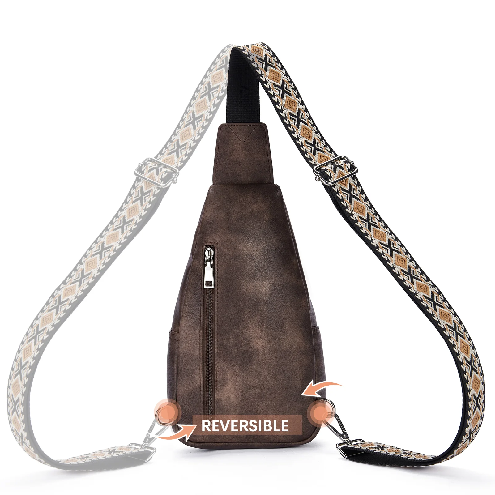 Aurora Embroidered Diamond Print Shoulder Strap Crossbody Bag - Image 37