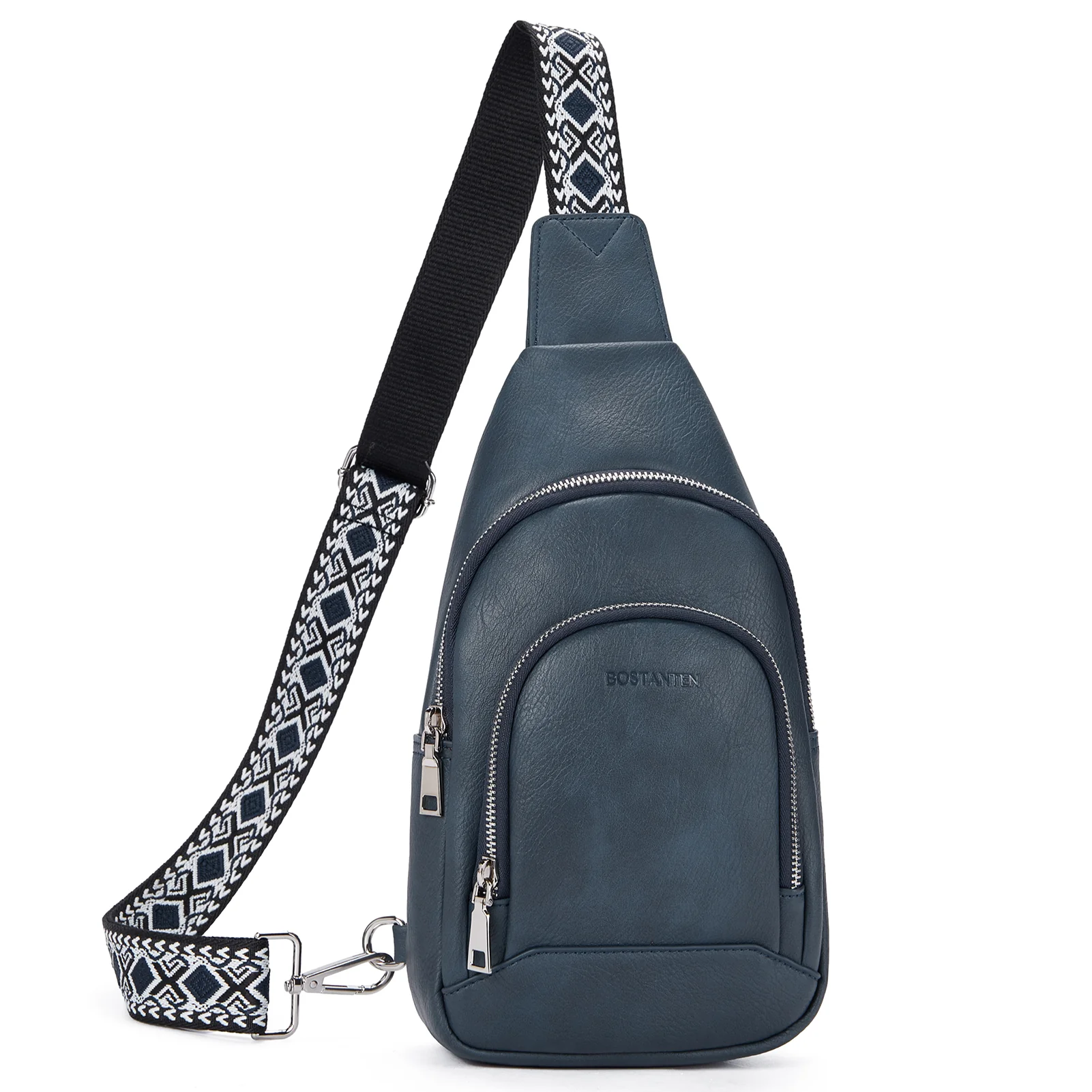 Aurora Embroidered Diamond Print Shoulder Strap Crossbody Bag - Image 38