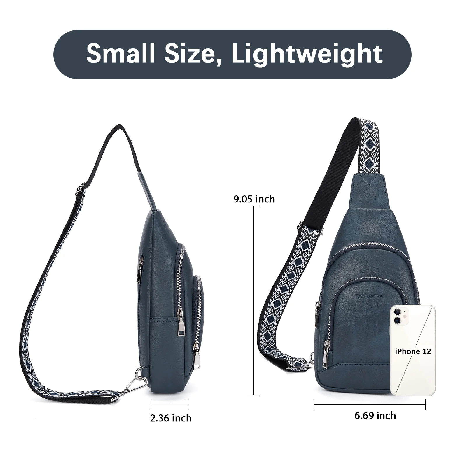 Aurora Embroidered Diamond Print Shoulder Strap Crossbody Bag - Image 42