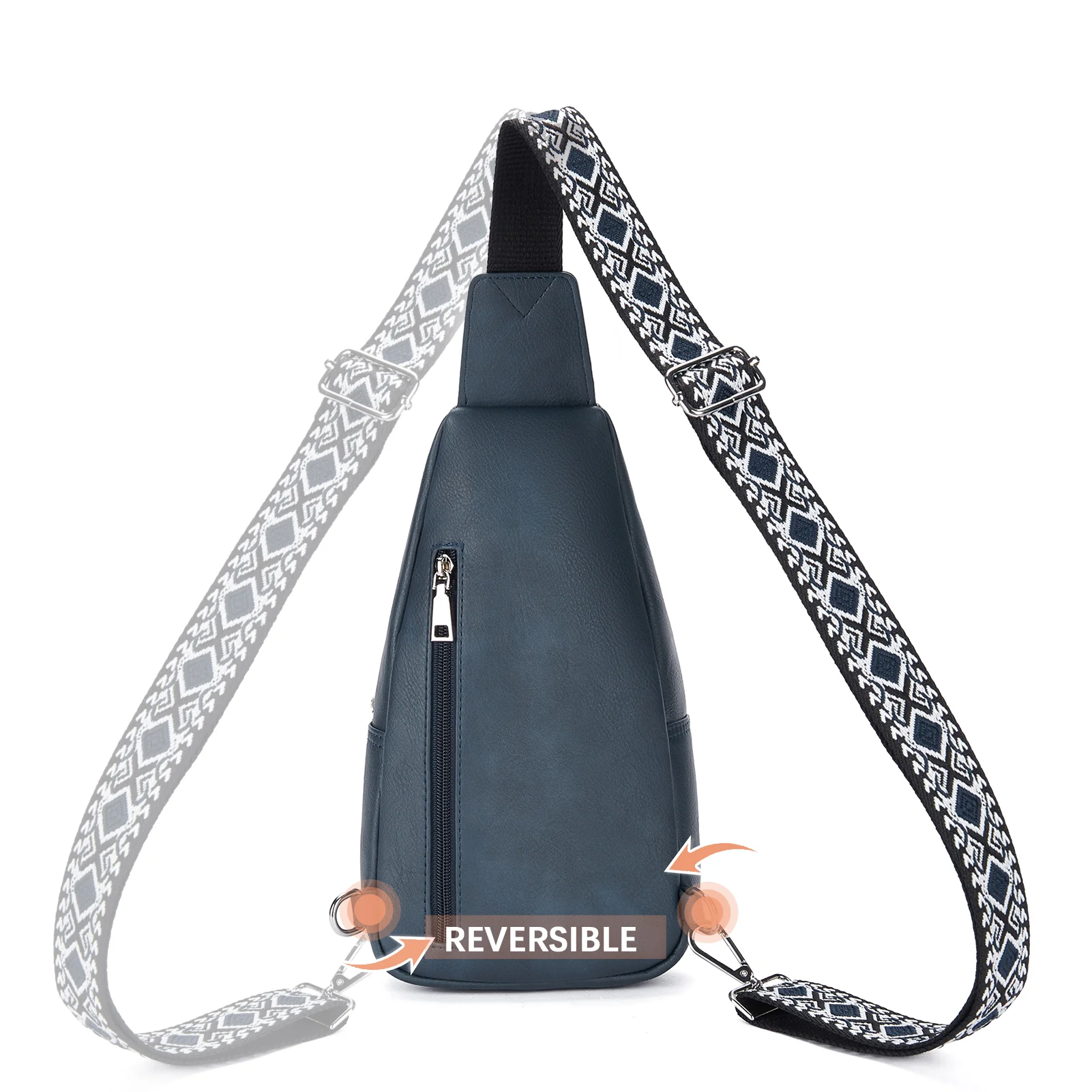 Aurora Embroidered Diamond Print Shoulder Strap Crossbody Bag - Image 44