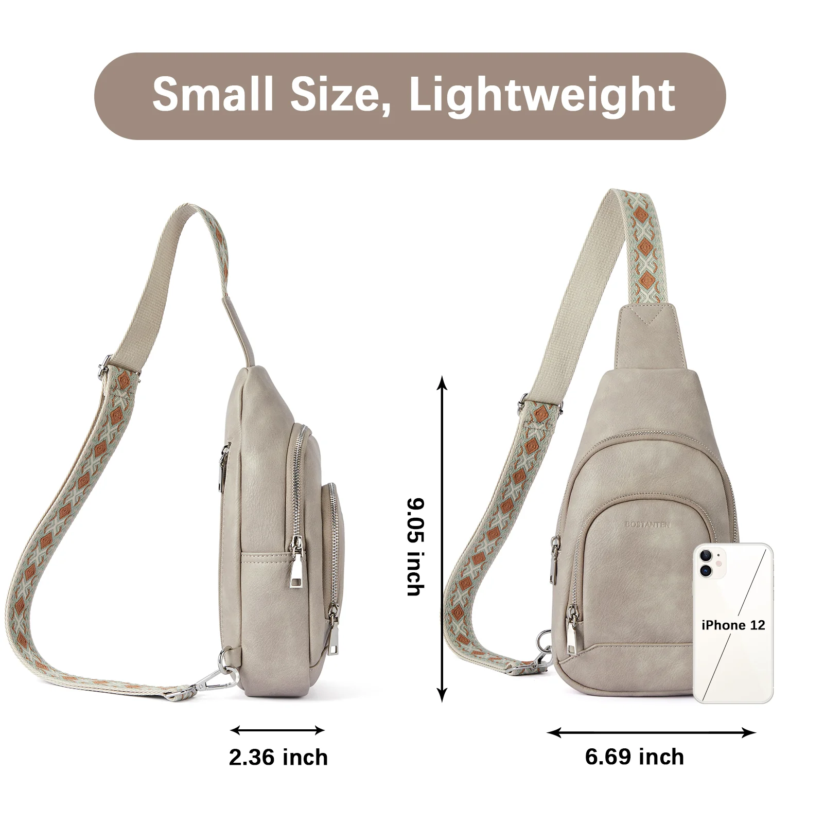 Aurora Embroidered Diamond Print Shoulder Strap Crossbody Bag - Image 48