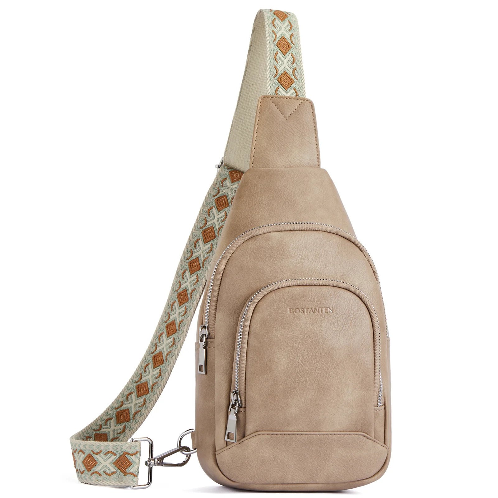 Aurora Embroidered Diamond Print Shoulder Strap Crossbody Bag - Image 53