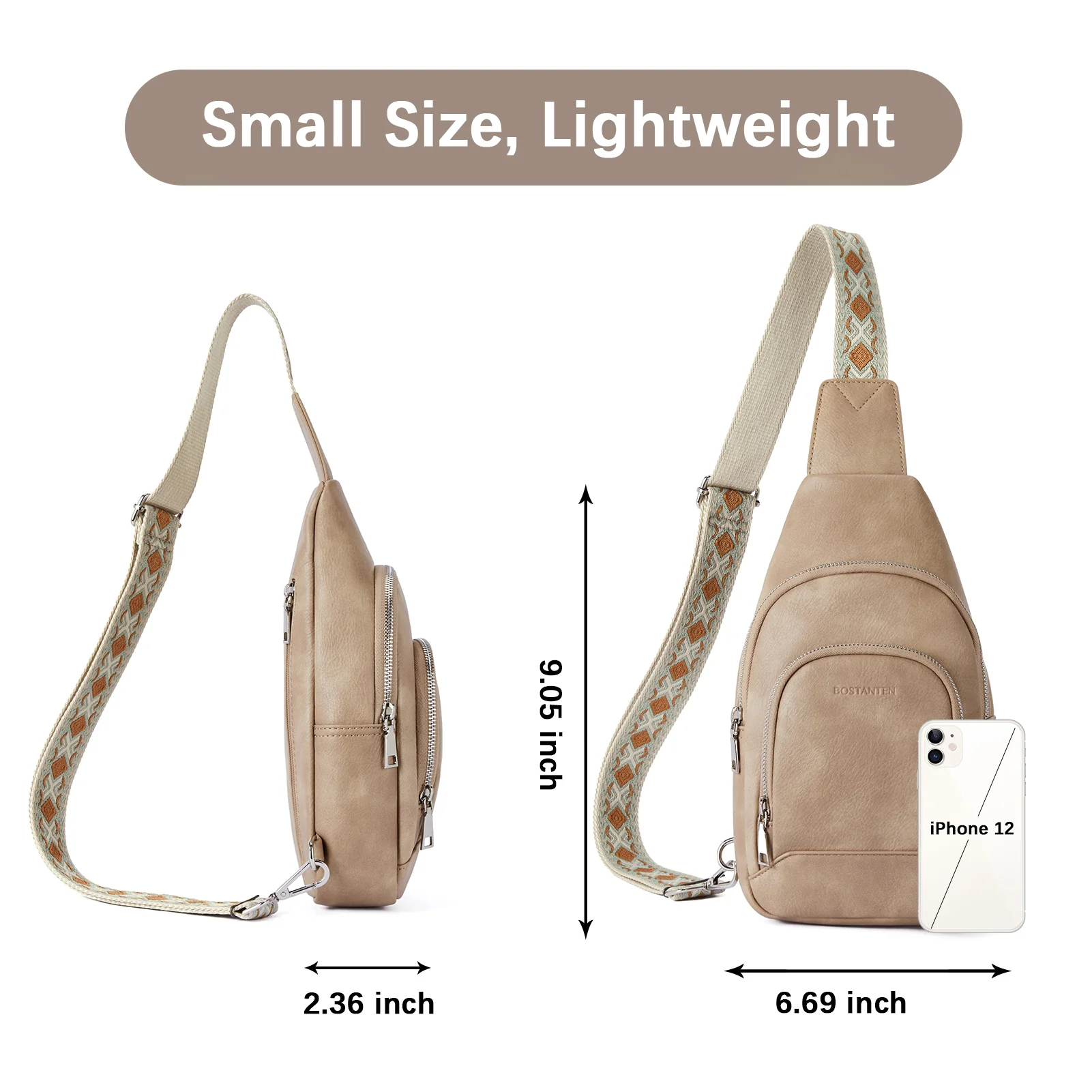 Aurora Embroidered Diamond Print Shoulder Strap Crossbody Bag - Image 55