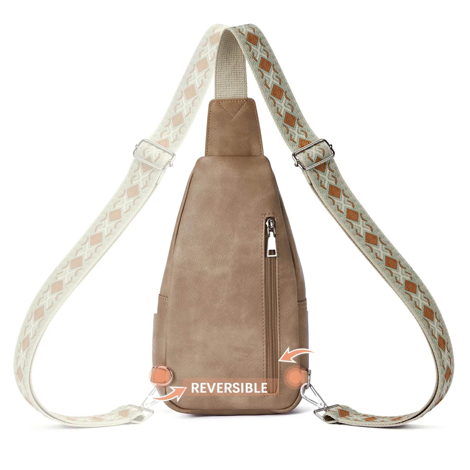 Aurora Embroidered Diamond Print Shoulder Strap Crossbody Bag - Image 60