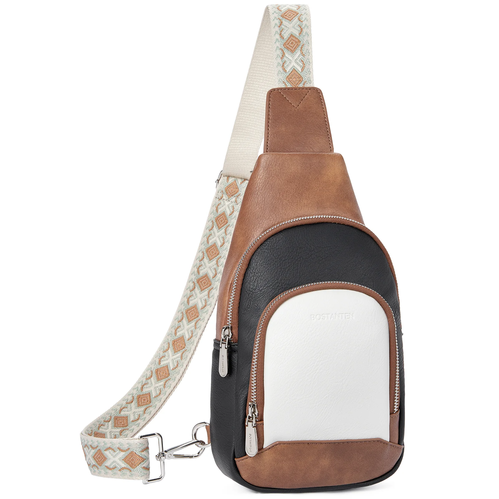 Aurora Embroidered Diamond Print Shoulder Strap Crossbody Bag - Image 61