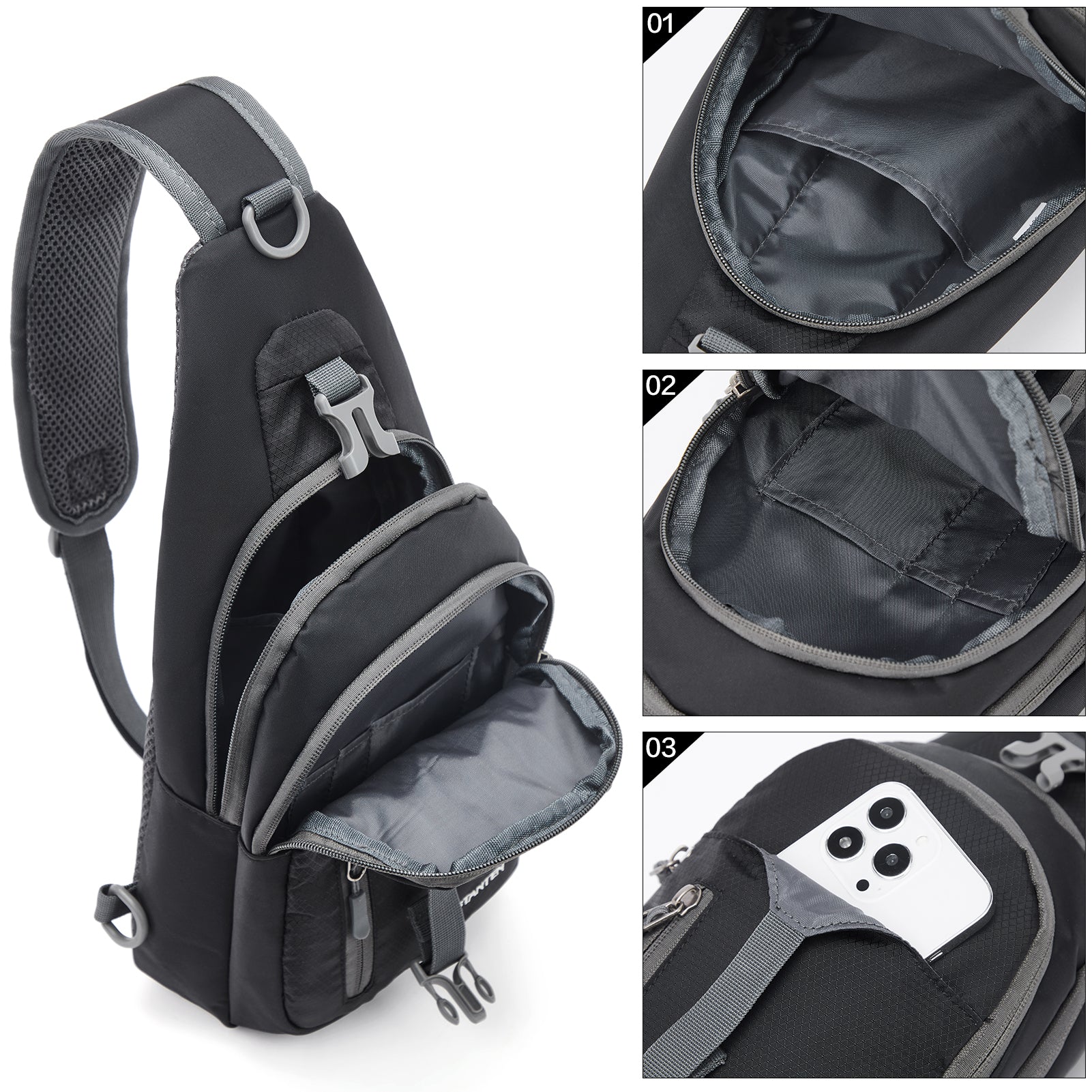 Nova Multi Pocket Hiking Chest Bag - Image 4