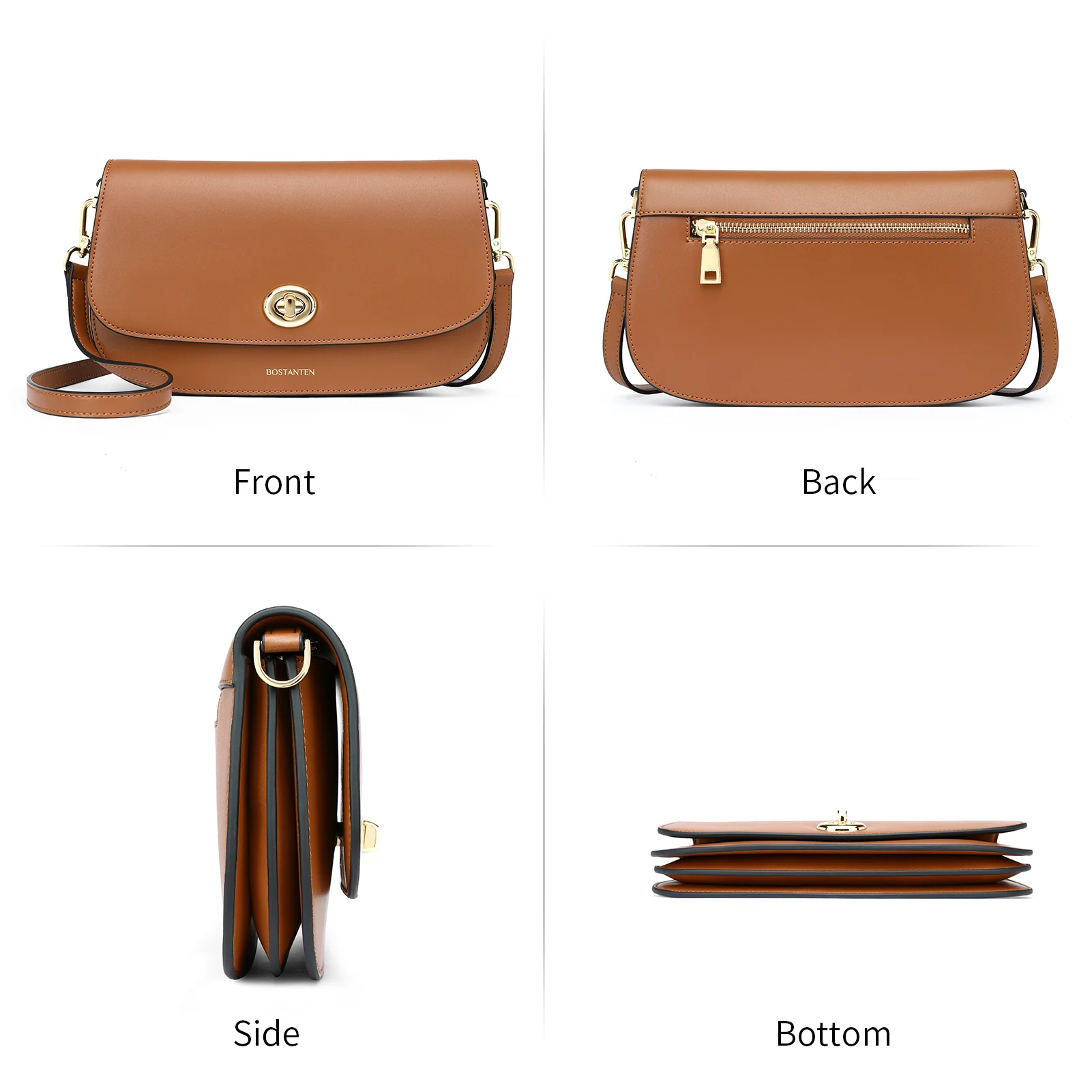 BOSTANTEN Small Crossbody Bag for Women Leather Top-handle Handbag Designer Shouldr Purse - Image 14