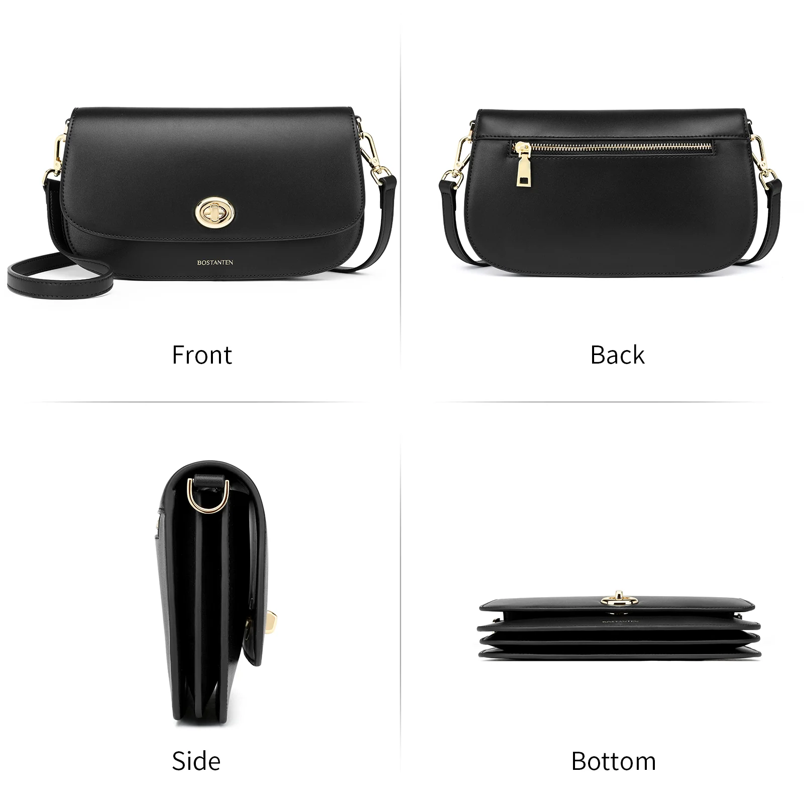 BOSTANTEN Small Crossbody Bag for Women Leather Top-handle Handbag Designer Shouldr Purse - Image 5
