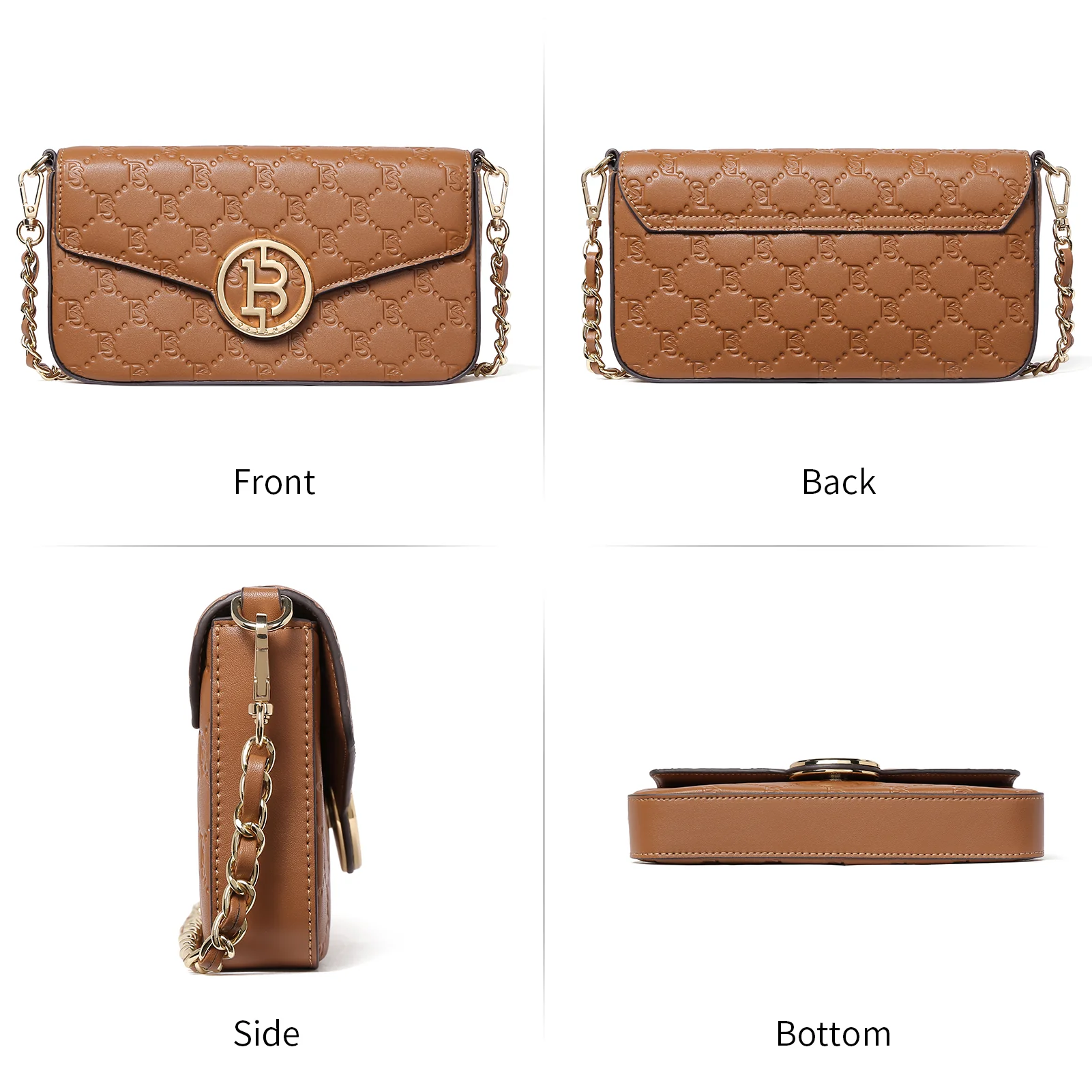 BOSTANTEN Small Crossbody Bags for Women Quilted Leather Designer Shoulder Bag with Chain Strap - Image 11