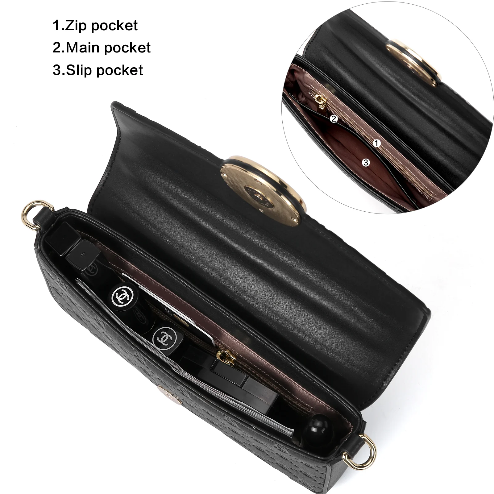 BOSTANTEN Small Crossbody Bags for Women Quilted Leather Designer Shoulder Bag with Chain Strap - Image 4