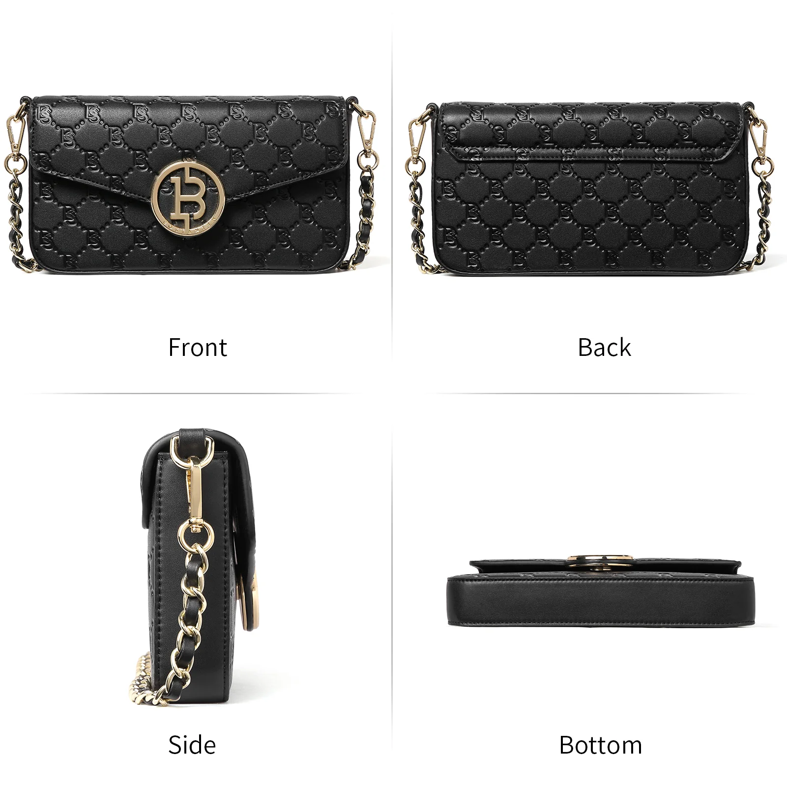 BOSTANTEN Small Crossbody Bags for Women Quilted Leather Designer Shoulder Bag with Chain Strap - Image 5
