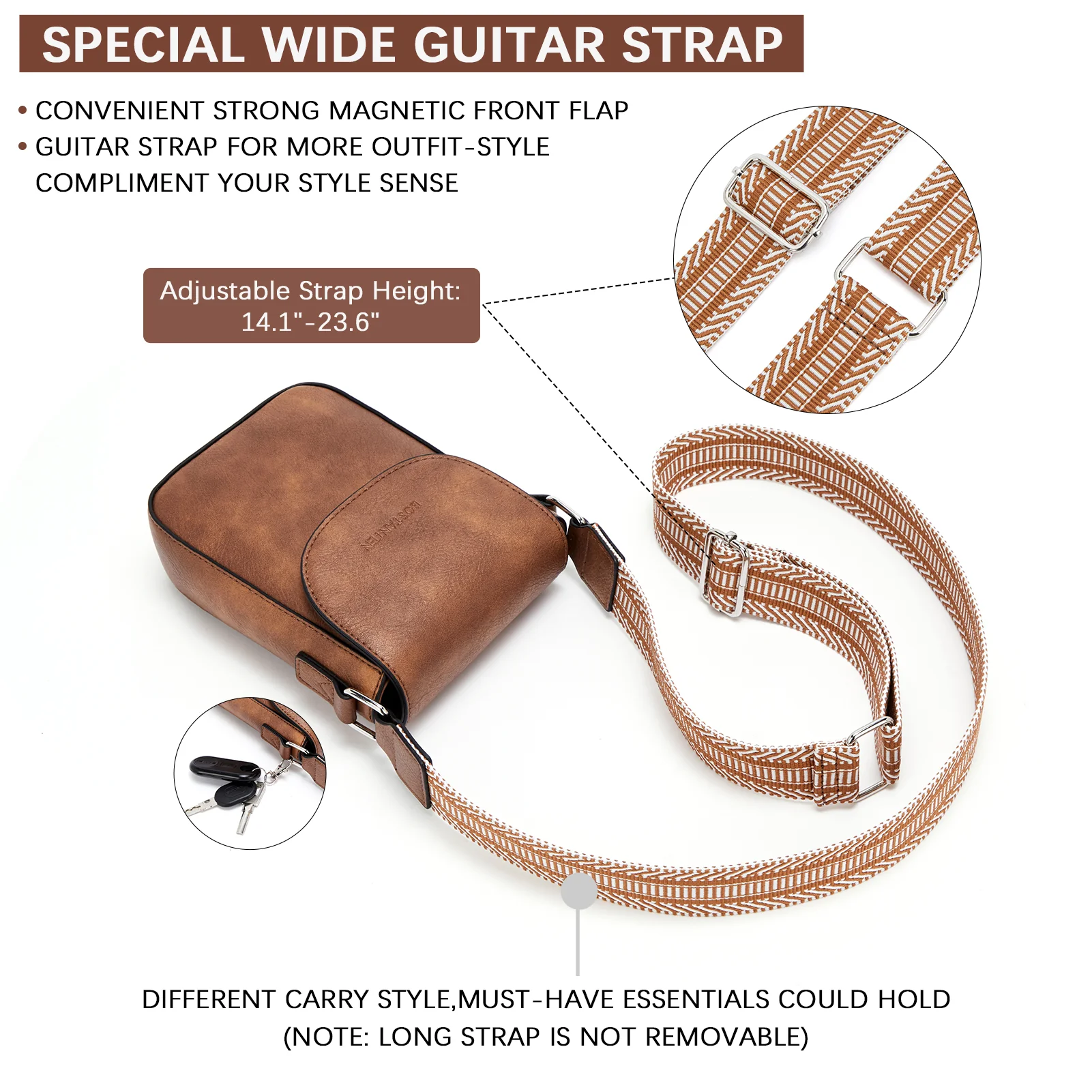 Phone Crossbody Bag - Magnetic Front Flap - Image 25