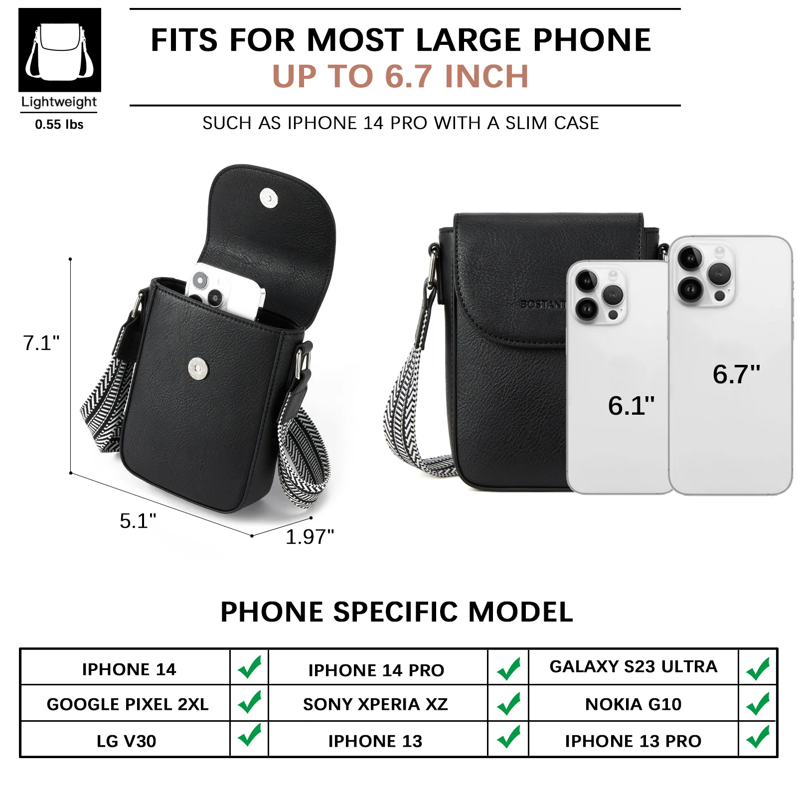 Phone Crossbody Bag - Magnetic Front Flap - Image 31