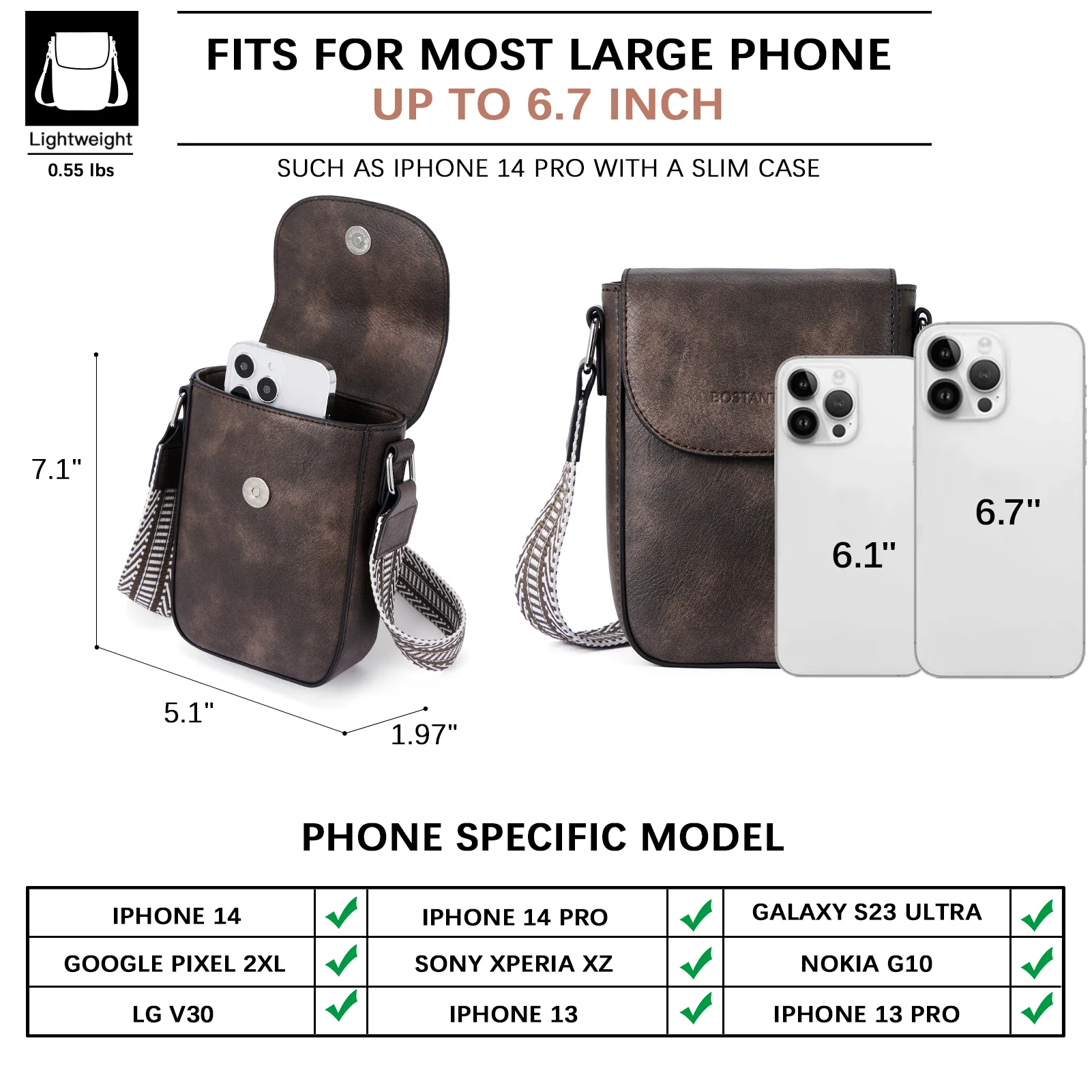 Phone Crossbody Bag - Magnetic Front Flap - Image 37