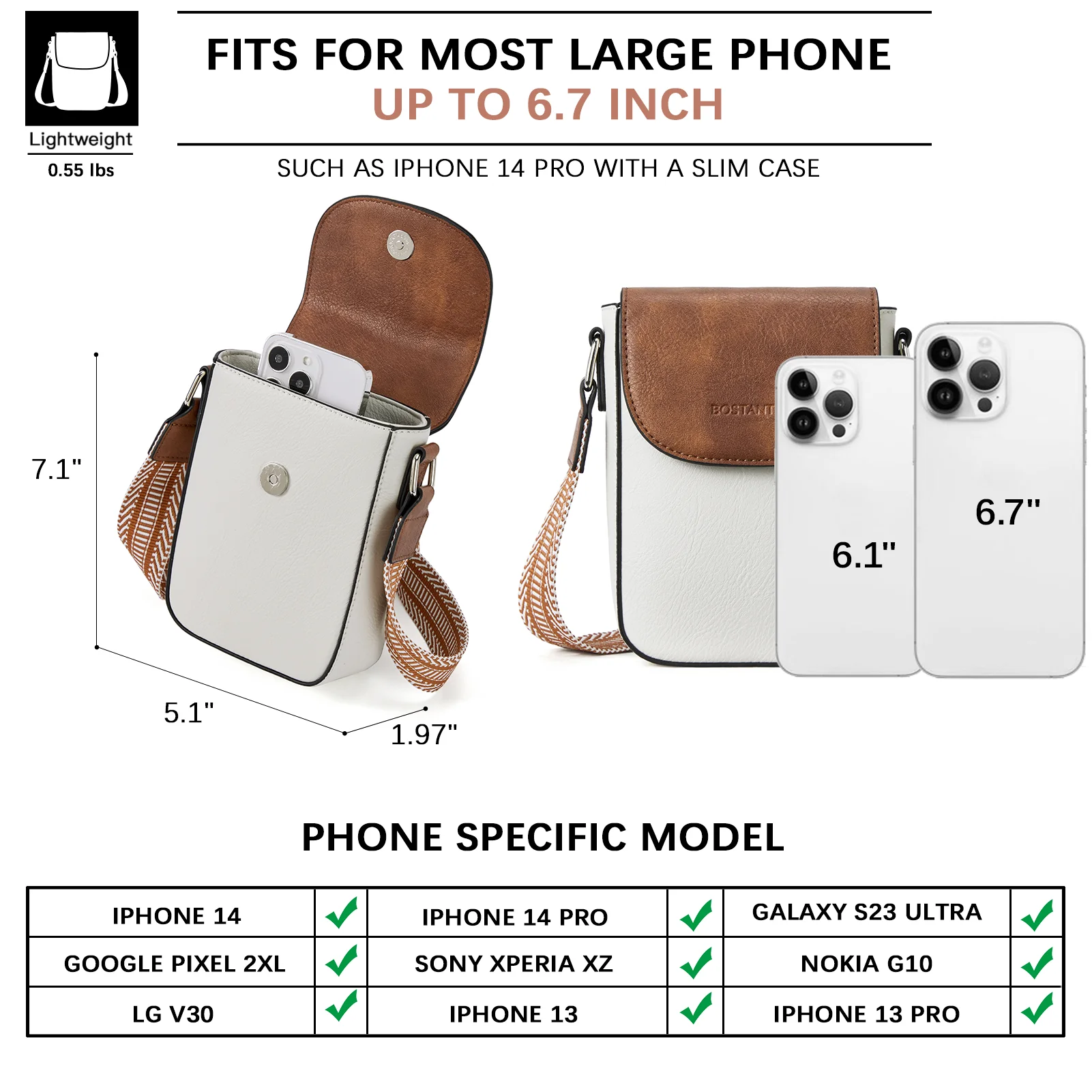 Phone Crossbody Bag - Magnetic Front Flap - Image 4