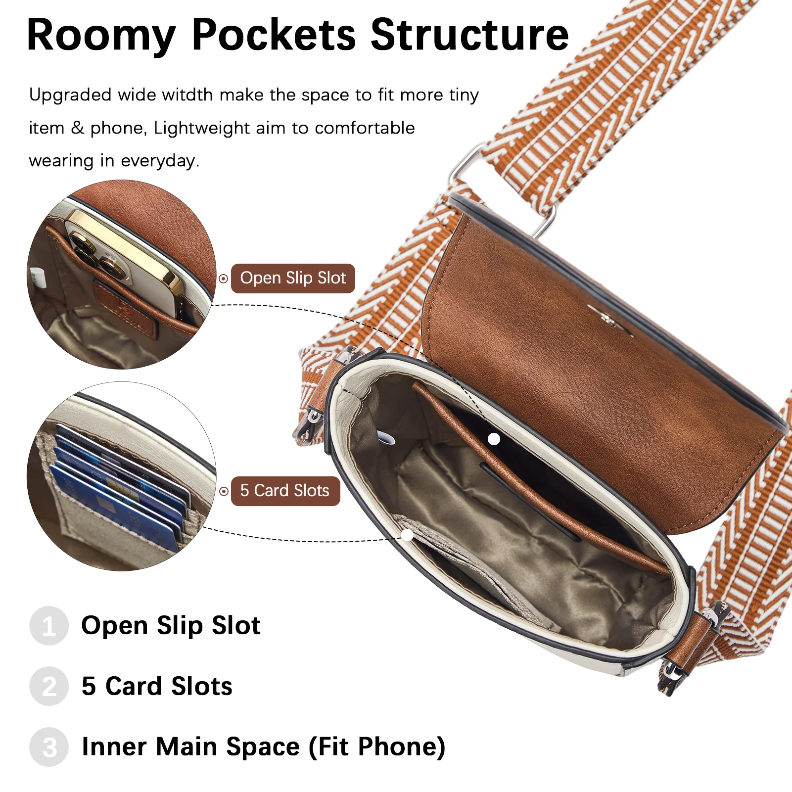 Phone Crossbody Bag - Magnetic Front Flap - Image 5