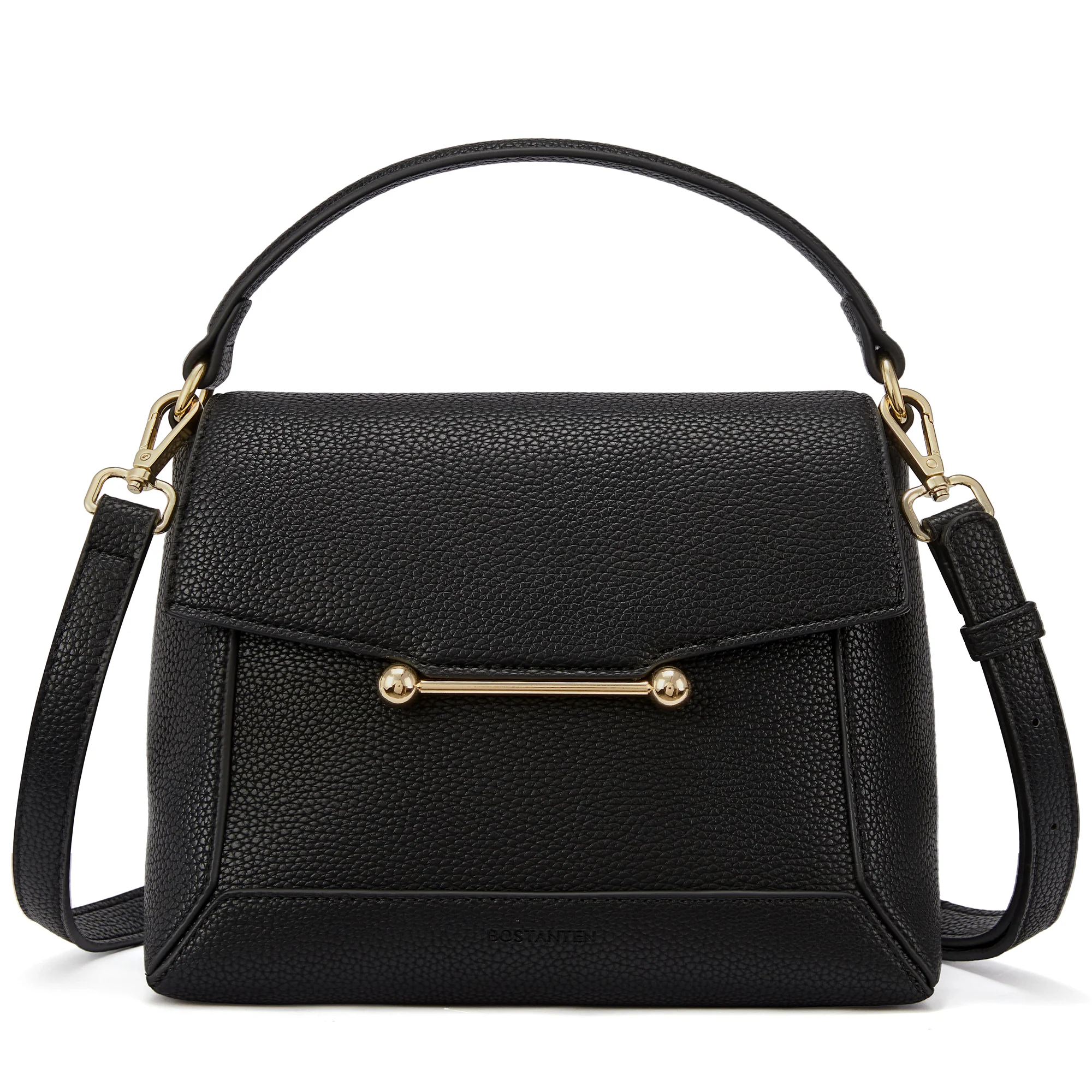 Nevin Small Top Handle Leather Crossbody Satchel with Flap - Image 13