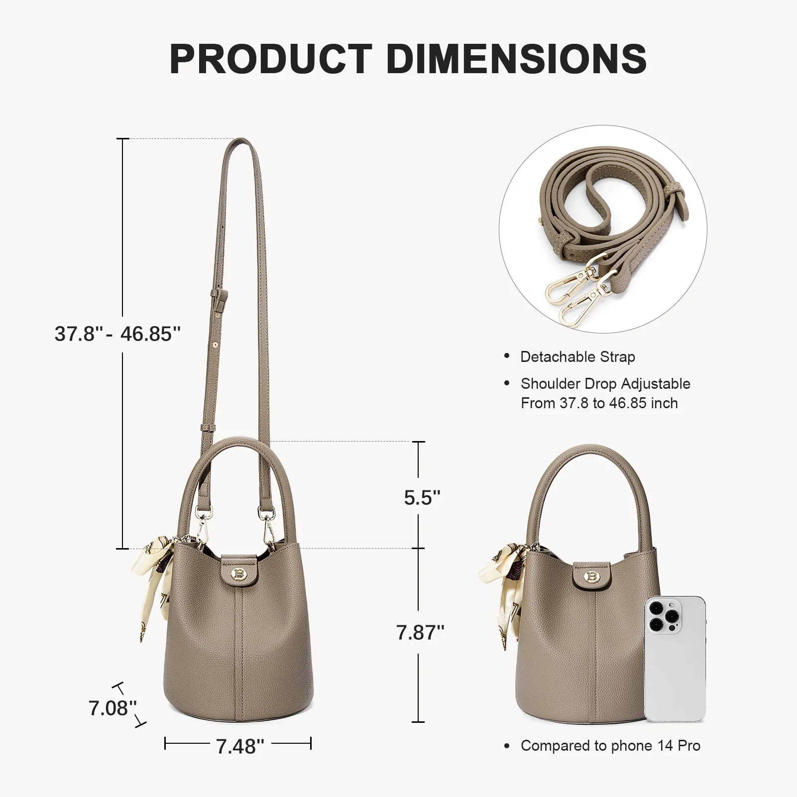Harper Jones Bucket Bag – Chic Elegance with Versatile Style - Image 4