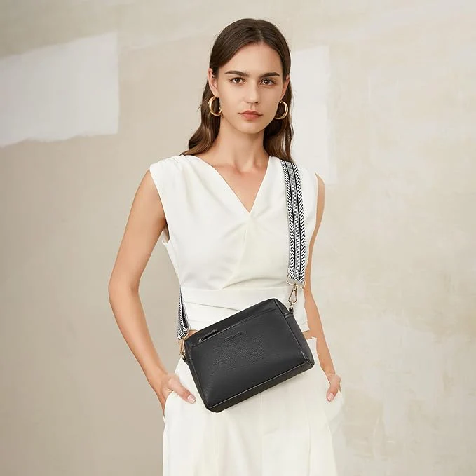 Nola Keep Your Essentials Organized with a Triple Zip Cell Phone Leather Handbag - Image 11
