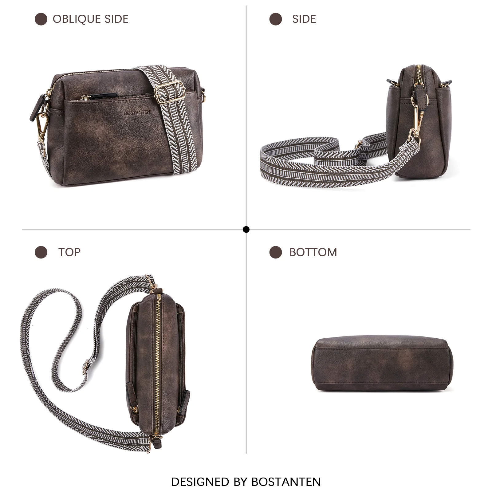 Nola Keep Your Essentials Organized with a Triple Zip Cell Phone Leather Handbag - Image 25