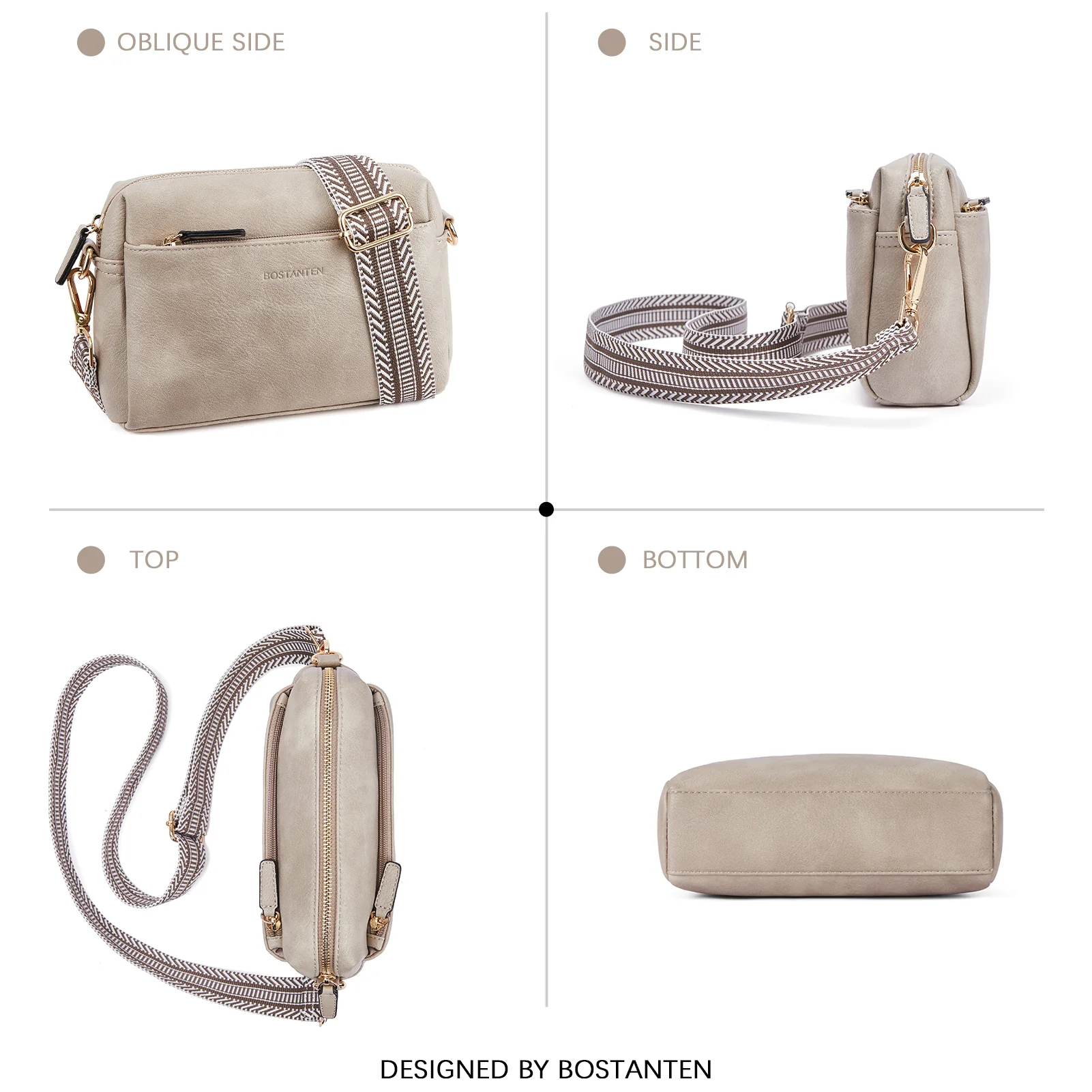 Nola Keep Your Essentials Organized with a Triple Zip Cell Phone Leather Handbag - Image 35