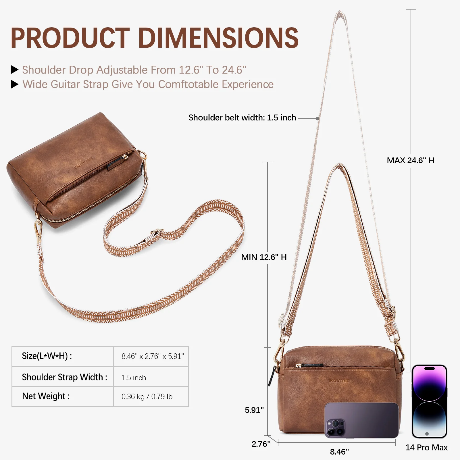 Nola Keep Your Essentials Organized with a Triple Zip Cell Phone Leather Handbag - Image 4