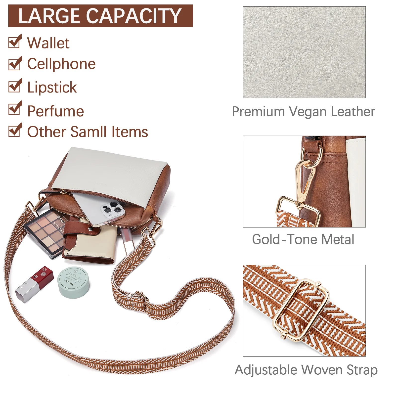 Nola Keep Your Essentials Organized with a Triple Zip Cell Phone Leather Handbag - Image 41