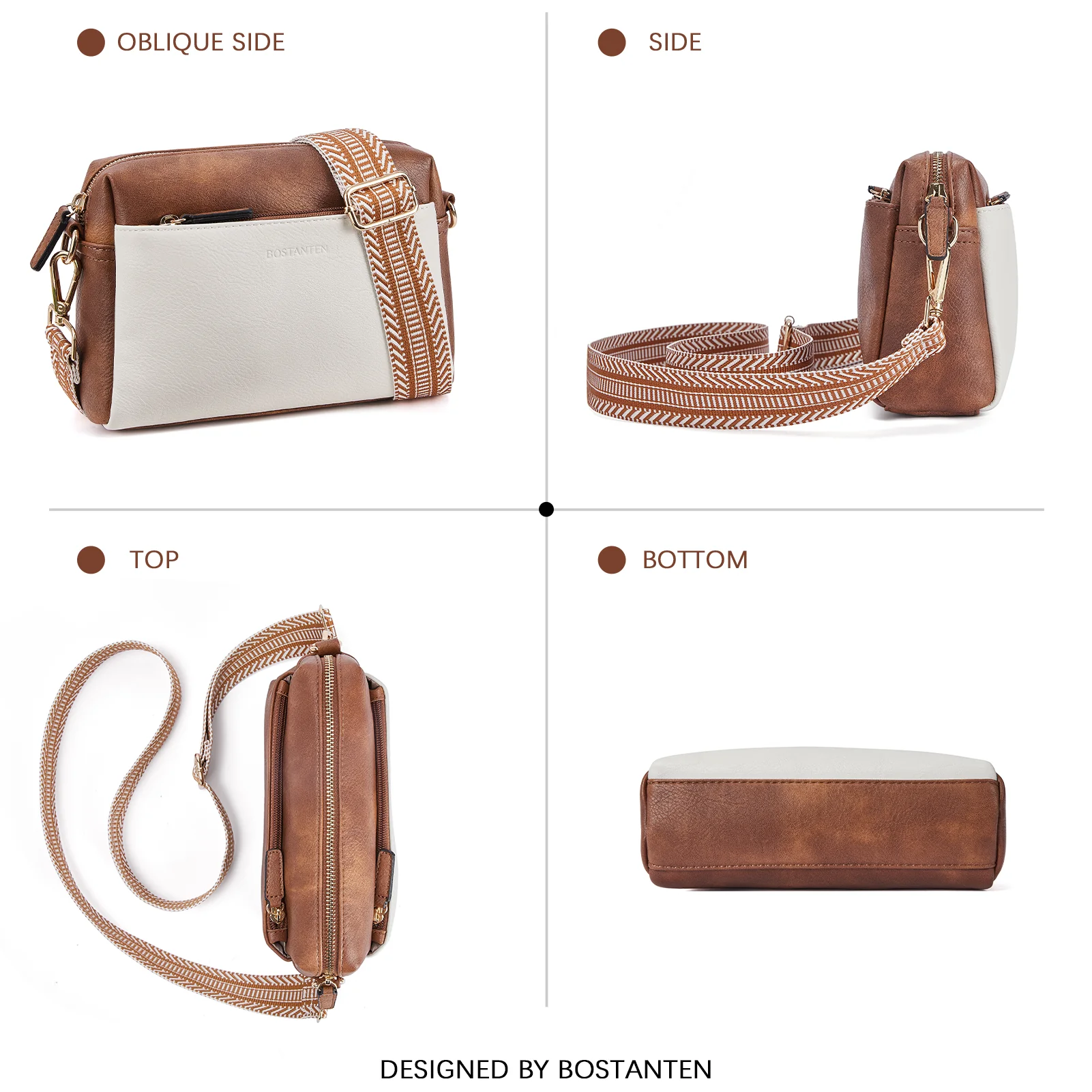 Nola Keep Your Essentials Organized with a Triple Zip Cell Phone Leather Handbag - Image 43