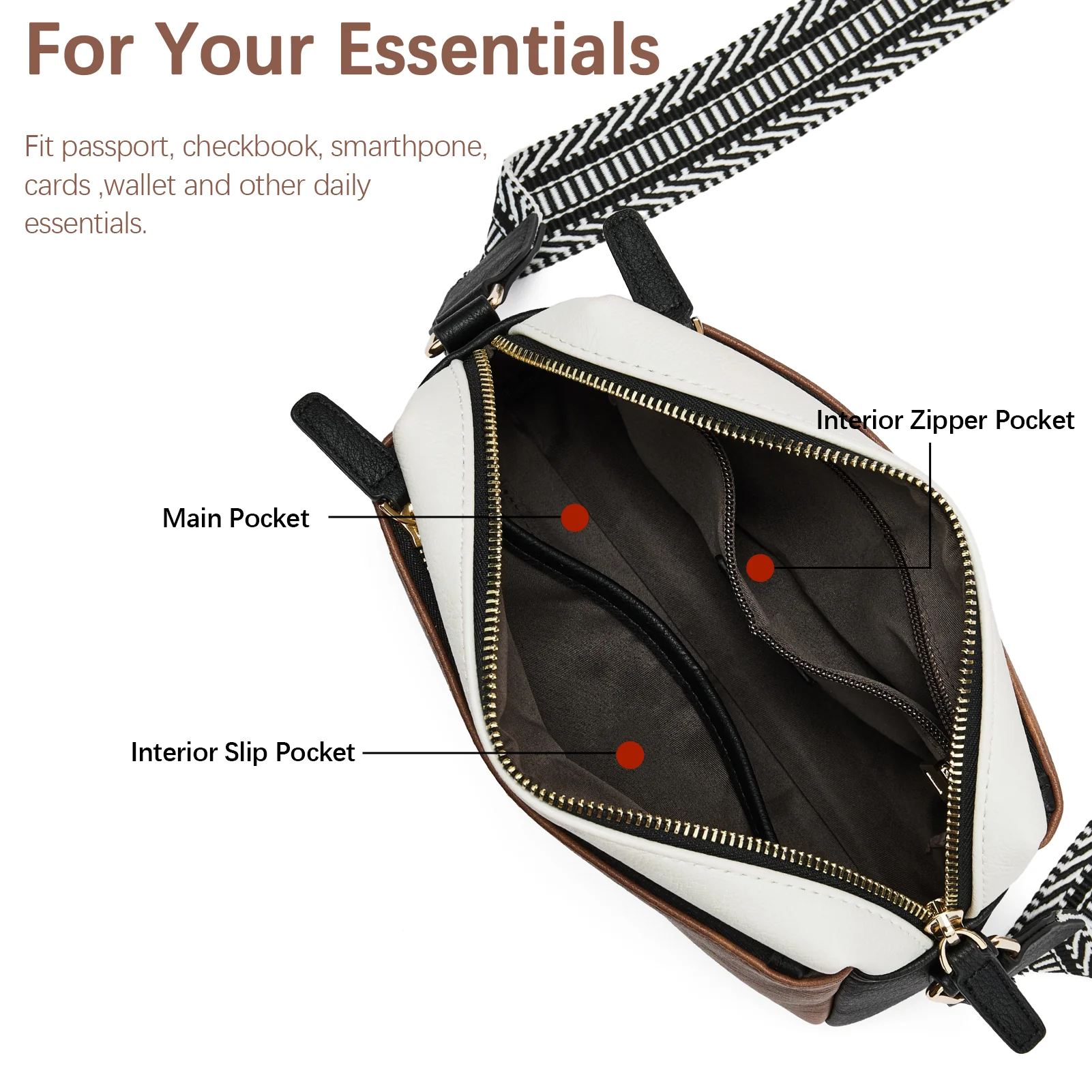 Nola Keep Your Essentials Organized with a Triple Zip Cell Phone Leather Handbag - Image 50