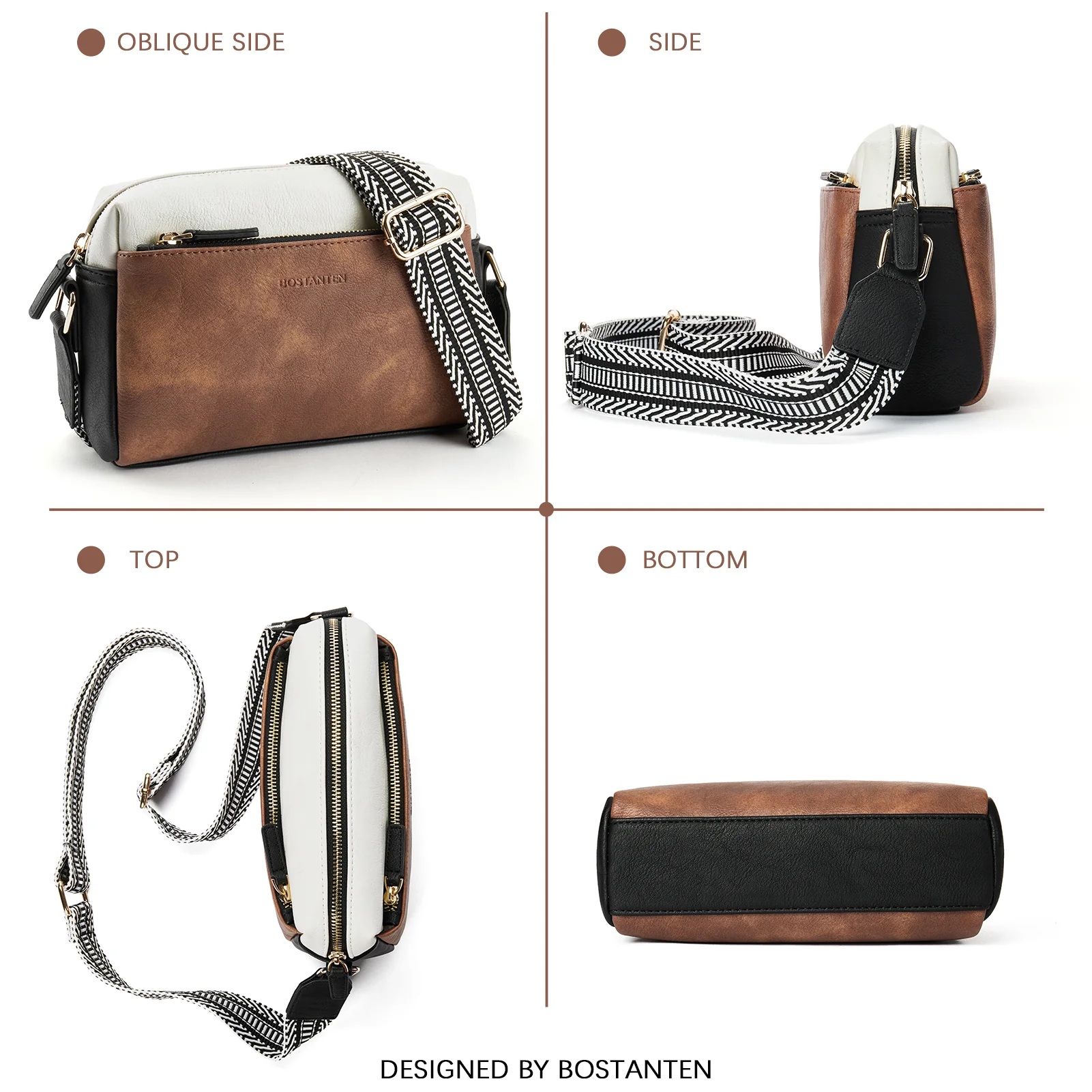 Nola Keep Your Essentials Organized with a Triple Zip Cell Phone Leather Handbag - Image 52