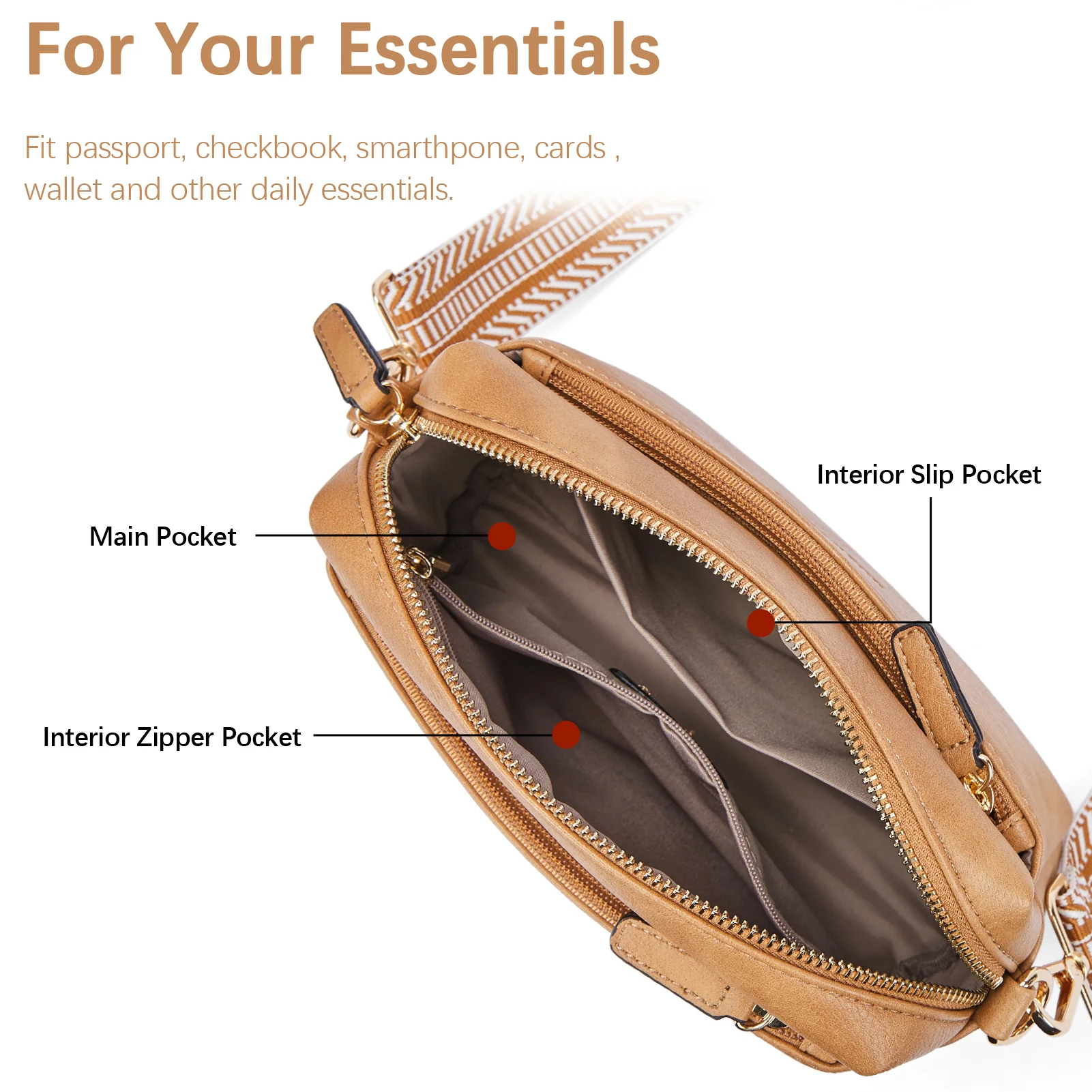 Nola Keep Your Essentials Organized with a Triple Zip Cell Phone Leather Handbag - Image 57