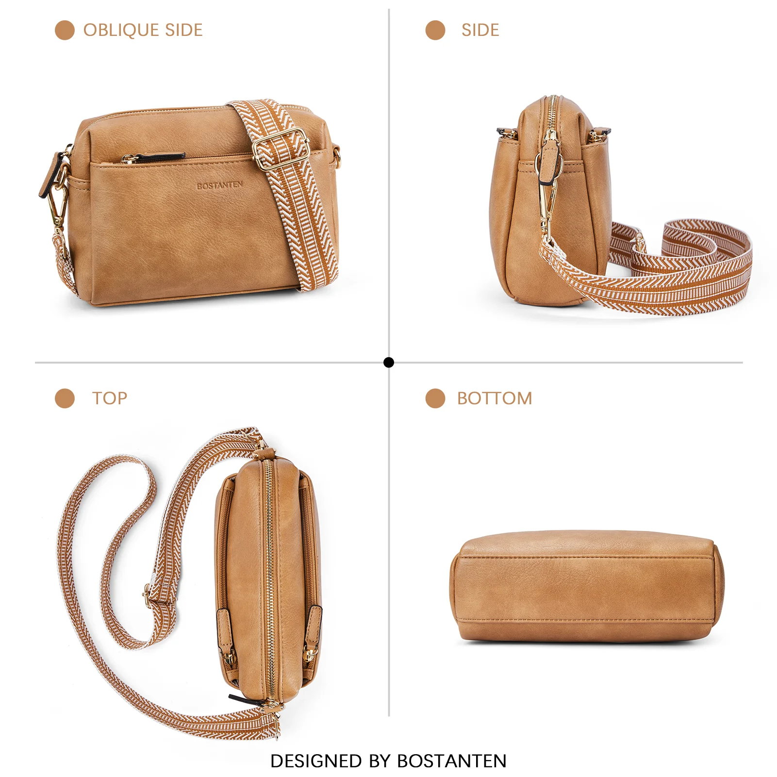 Nola Keep Your Essentials Organized with a Triple Zip Cell Phone Leather Handbag - Image 60