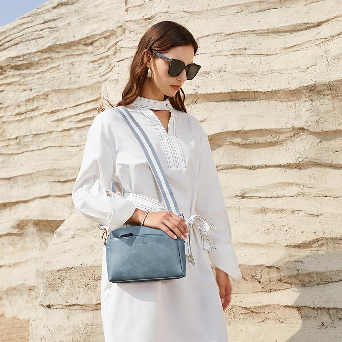 Nola Keep Your Essentials Organized with a Triple Zip Cell Phone Leather Handbag - Image 62