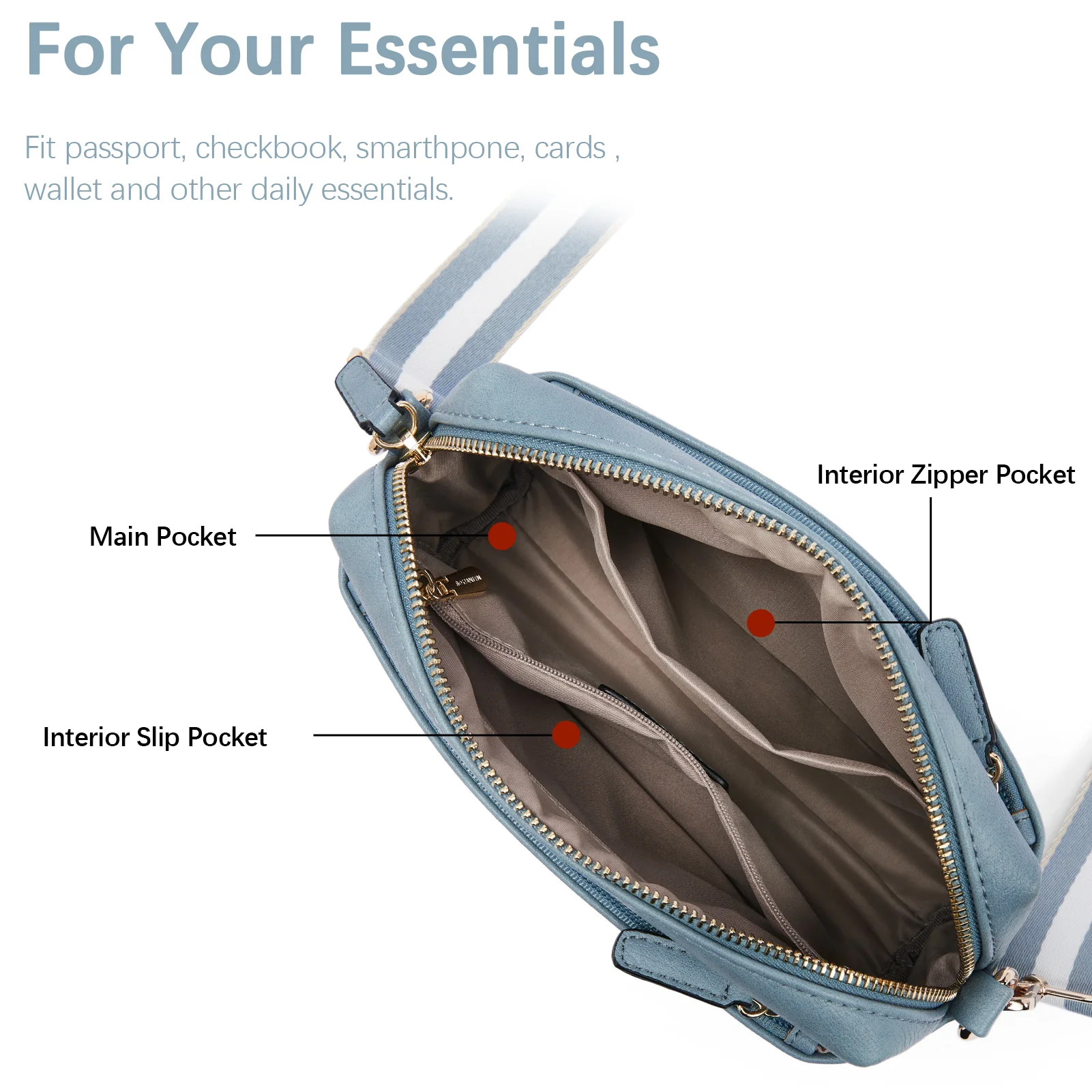 Nola Keep Your Essentials Organized with a Triple Zip Cell Phone Leather Handbag - Image 66
