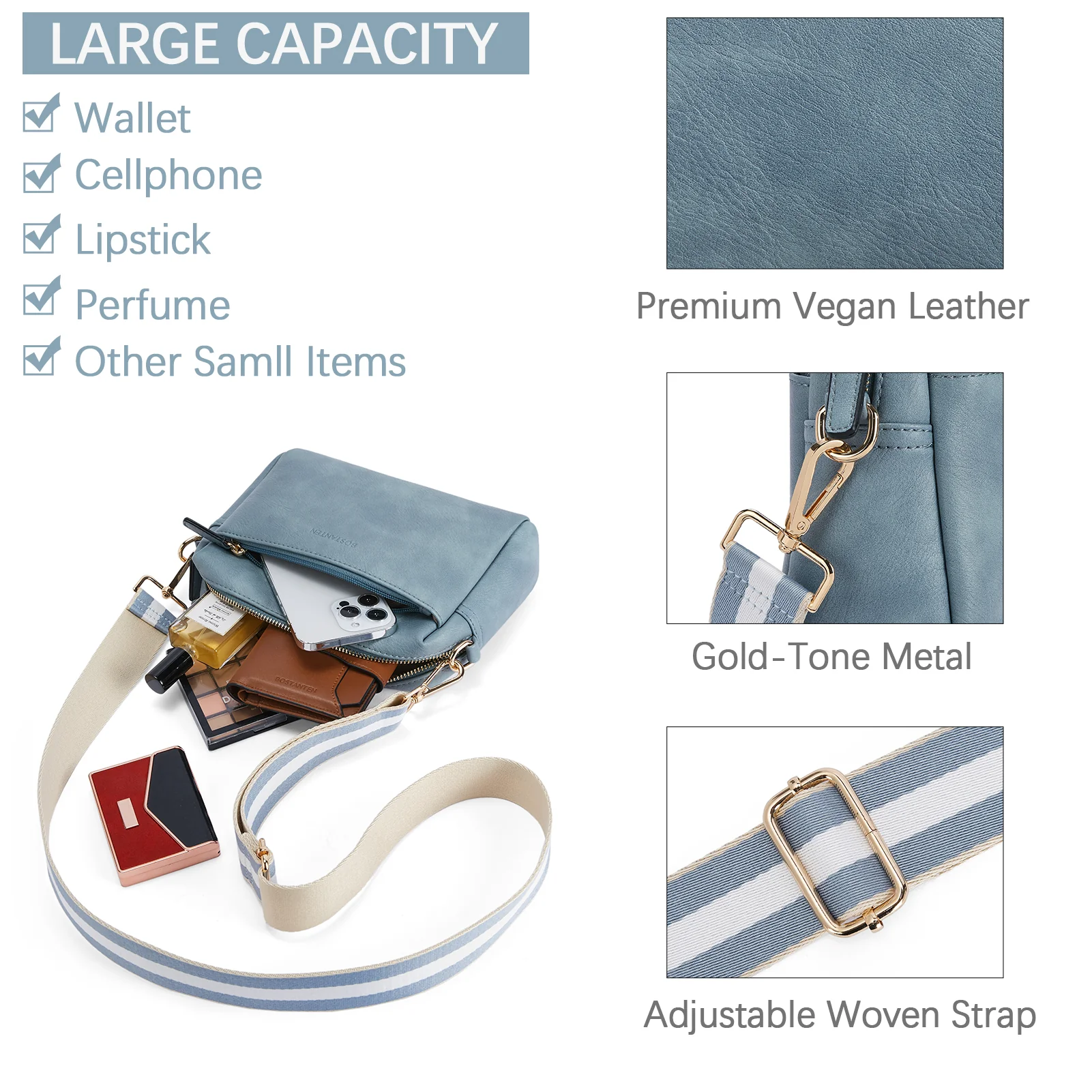 Nola Keep Your Essentials Organized with a Triple Zip Cell Phone Leather Handbag - Image 67