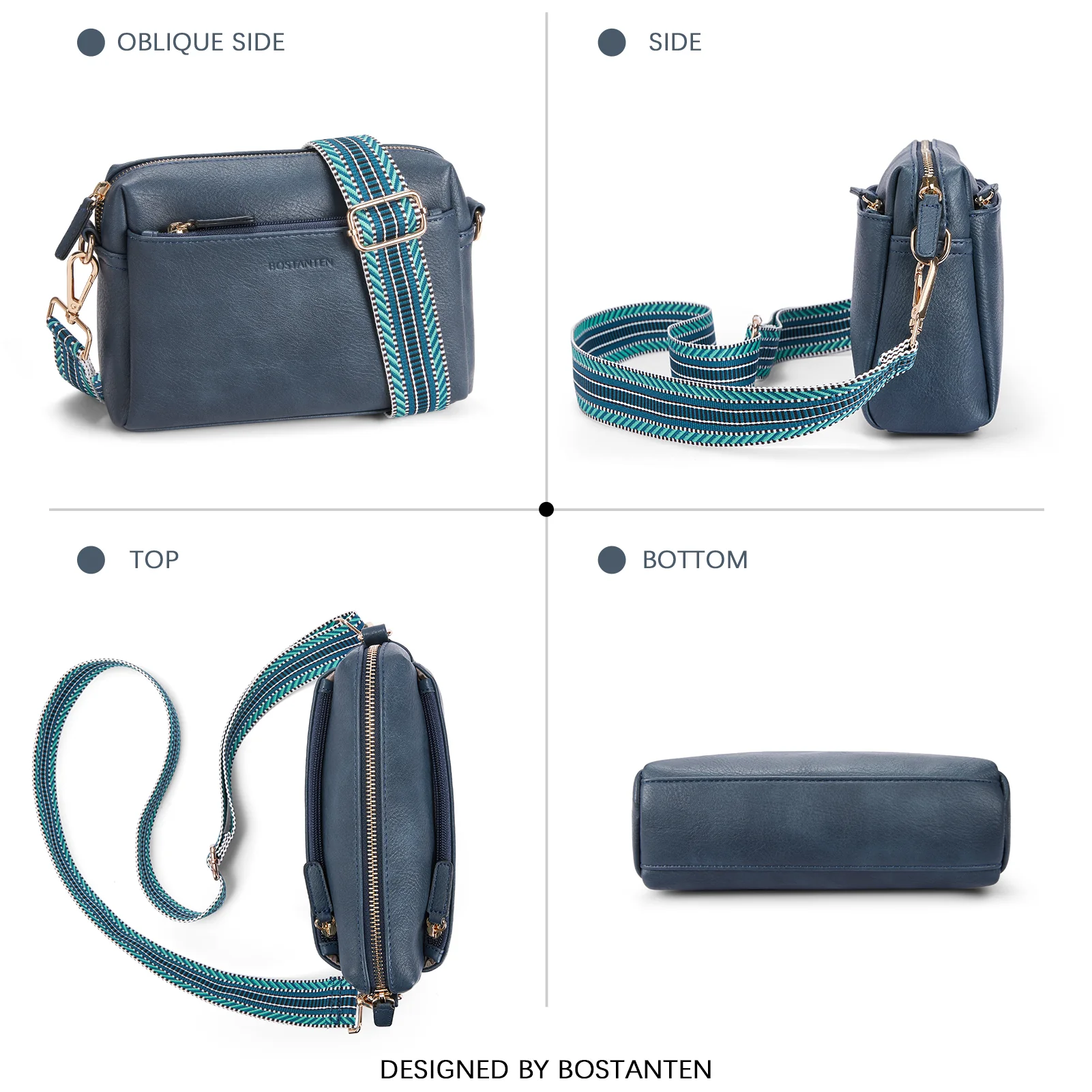 Nola Keep Your Essentials Organized with a Triple Zip Cell Phone Leather Handbag - Image 80