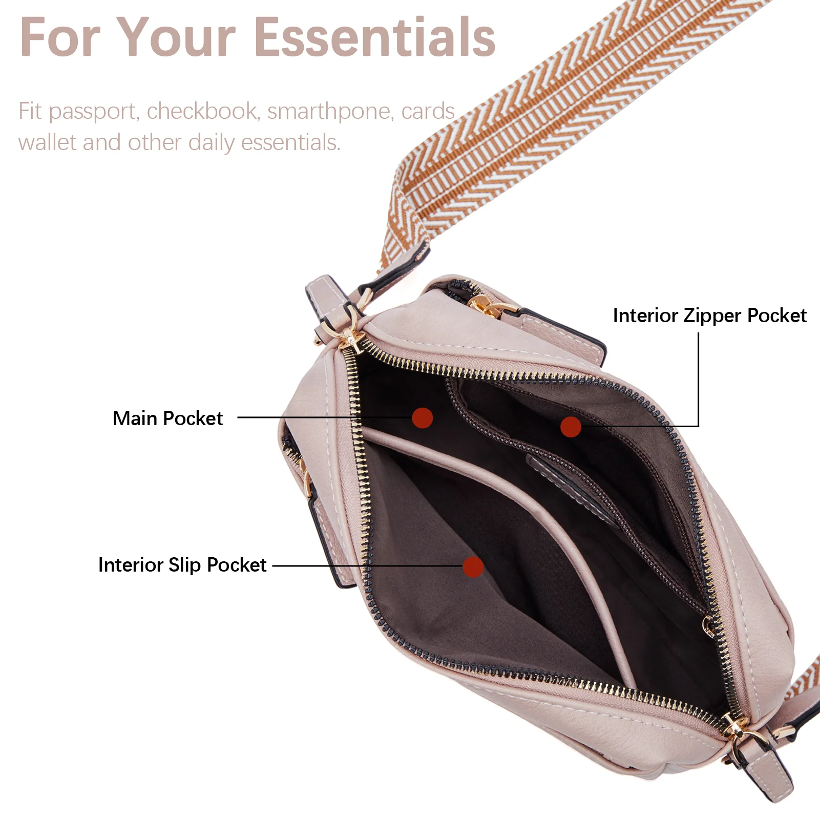 Nola Keep Your Essentials Organized with a Triple Zip Cell Phone Leather Handbag - Image 87