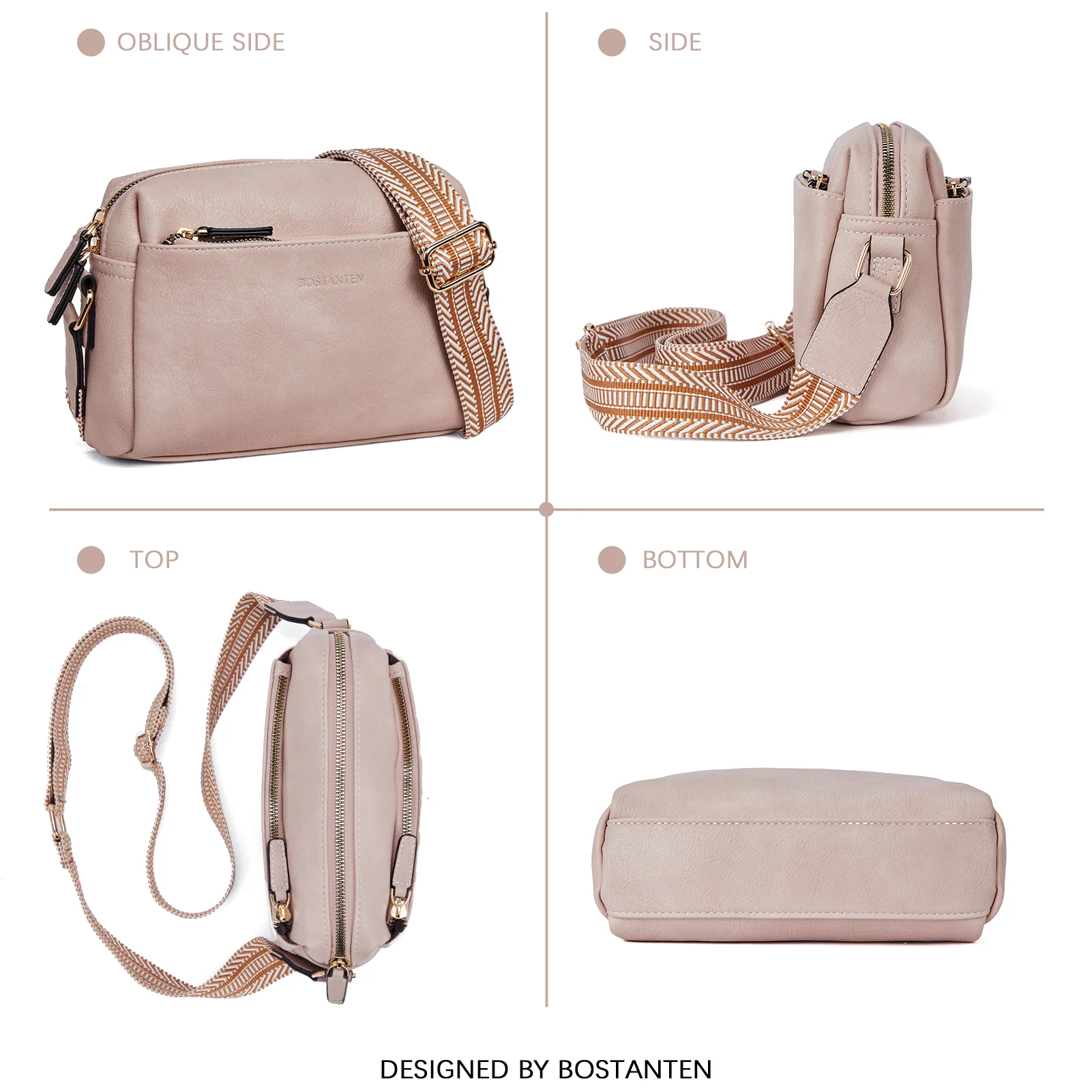 Nola Keep Your Essentials Organized with a Triple Zip Cell Phone Leather Handbag - Image 88
