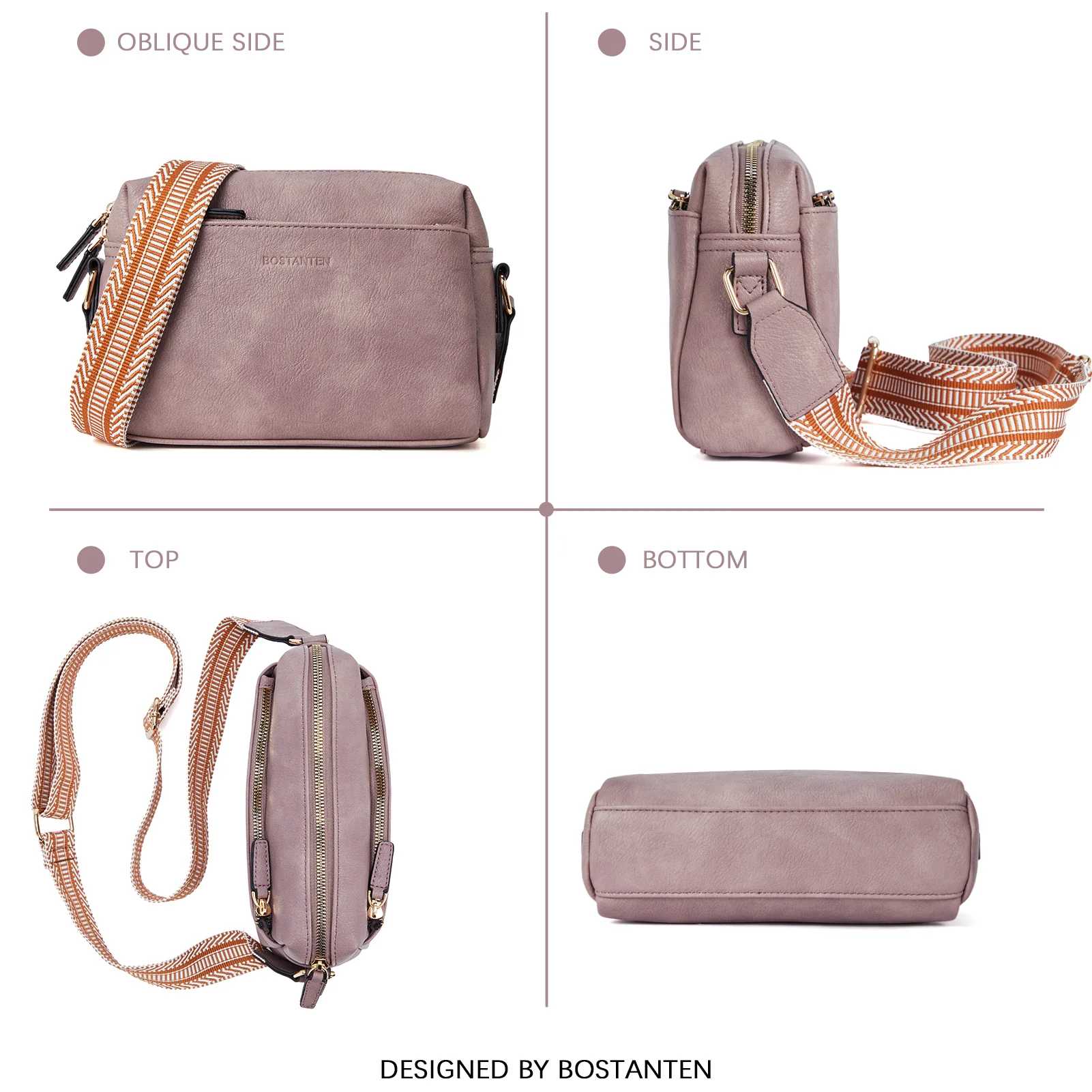 Nola Keep Your Essentials Organized with a Triple Zip Cell Phone Leather Handbag - Image 95