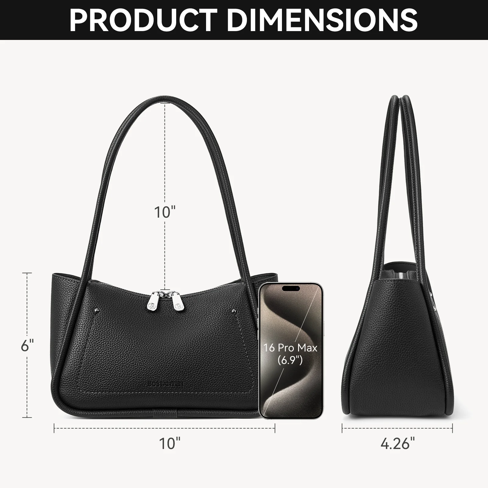 Claire Arc Silhouette Leather Tote Handbag - Image 10